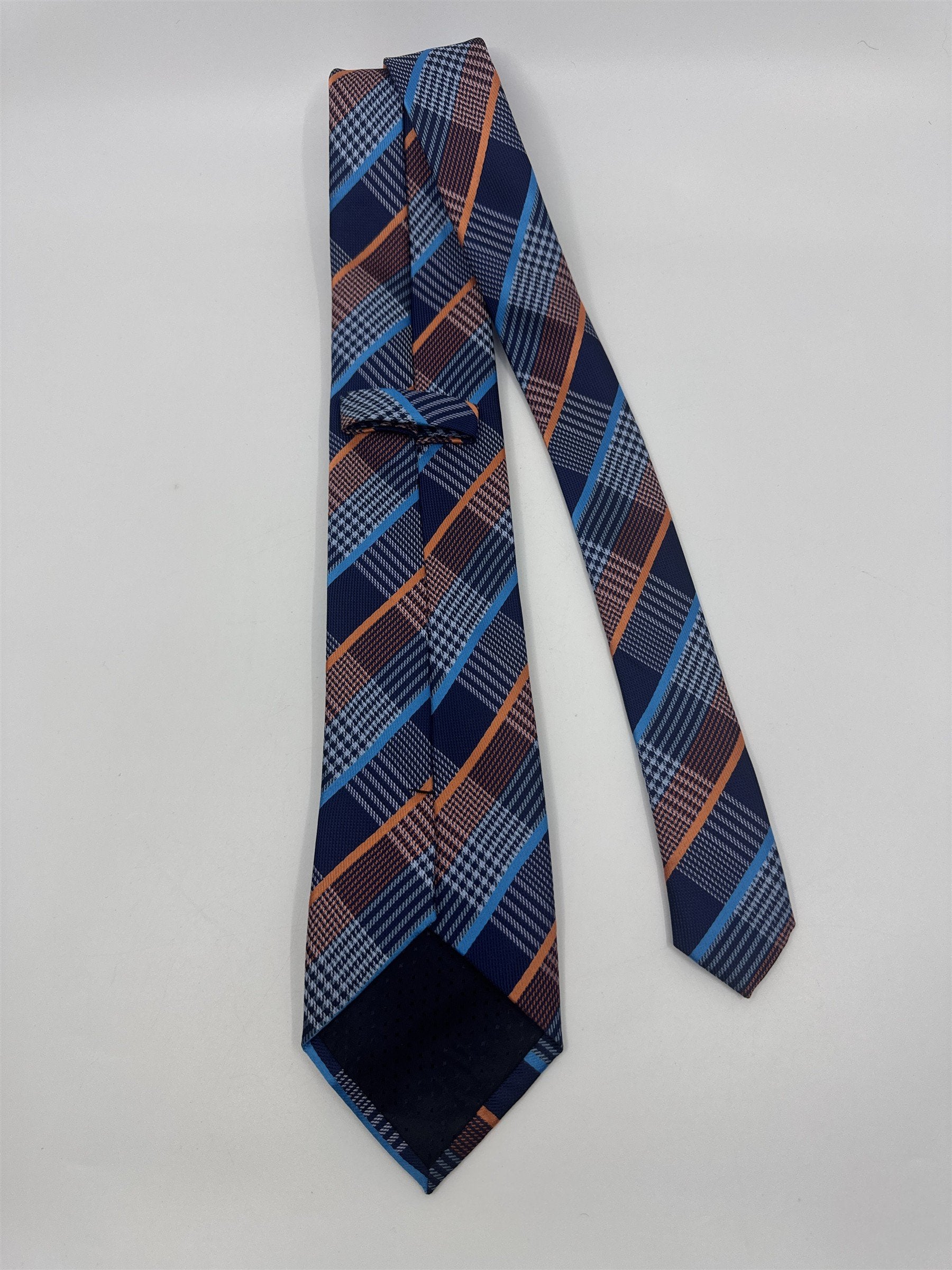 Unbranded Orange and Blue Plaid Men's Neck Tie