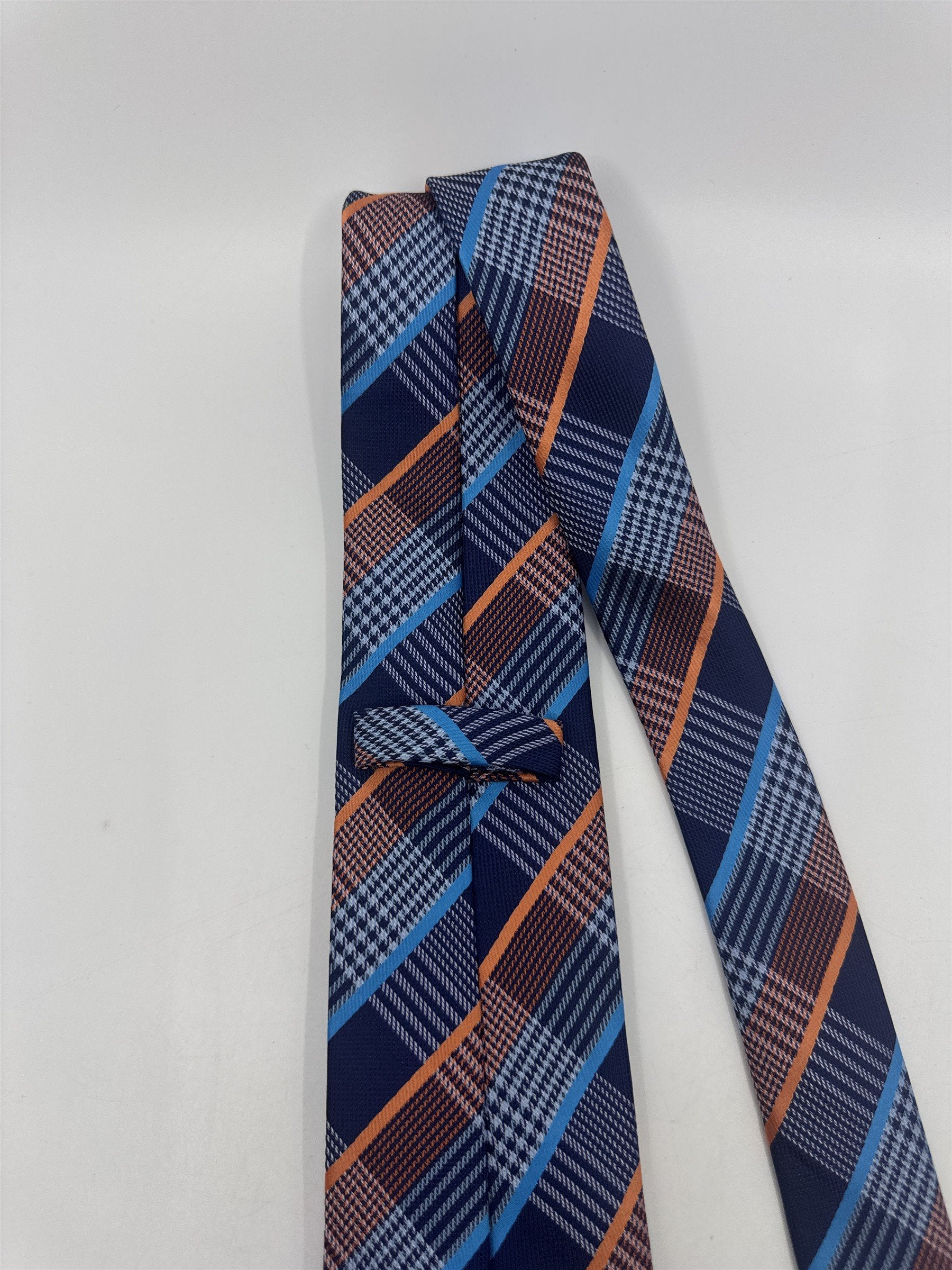 Unbranded Orange and Blue Plaid Men's Neck Tie