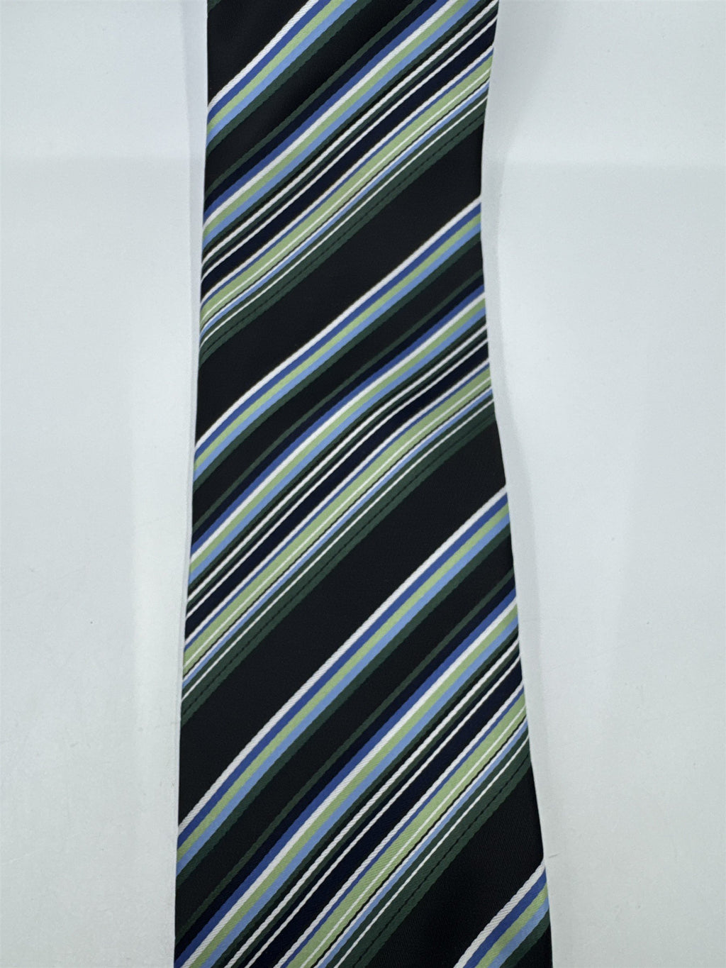 Alexander Julian Colours Black, Blue And Green Striped Men's Neck Tie