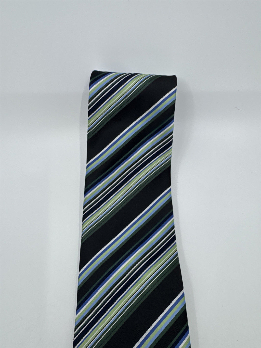 Alexander Julian Colours Black, Blue And Green Striped Men's Neck Tie