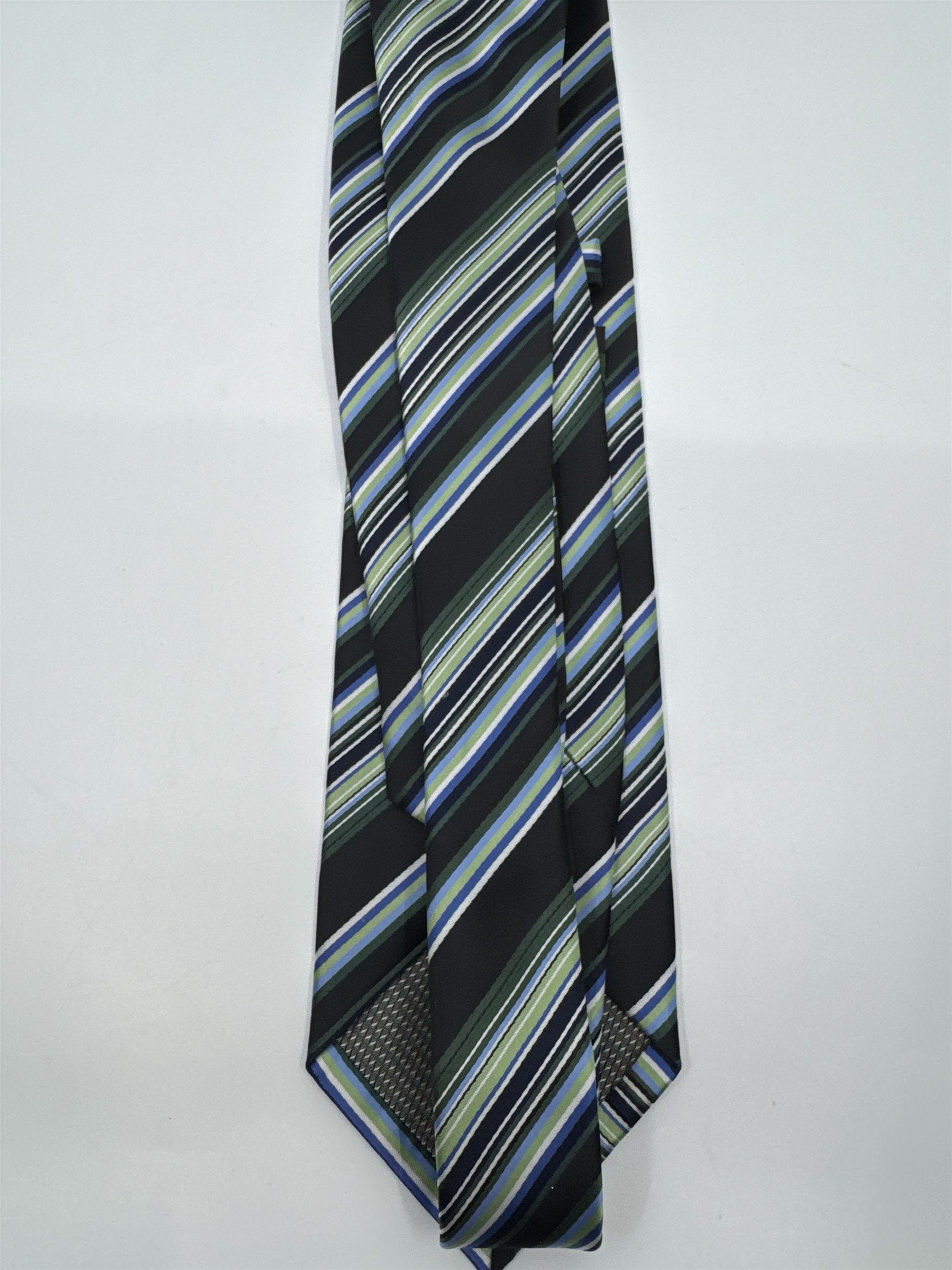 Alexander Julian Colours Black, Blue And Green Striped Men's Neck Tie