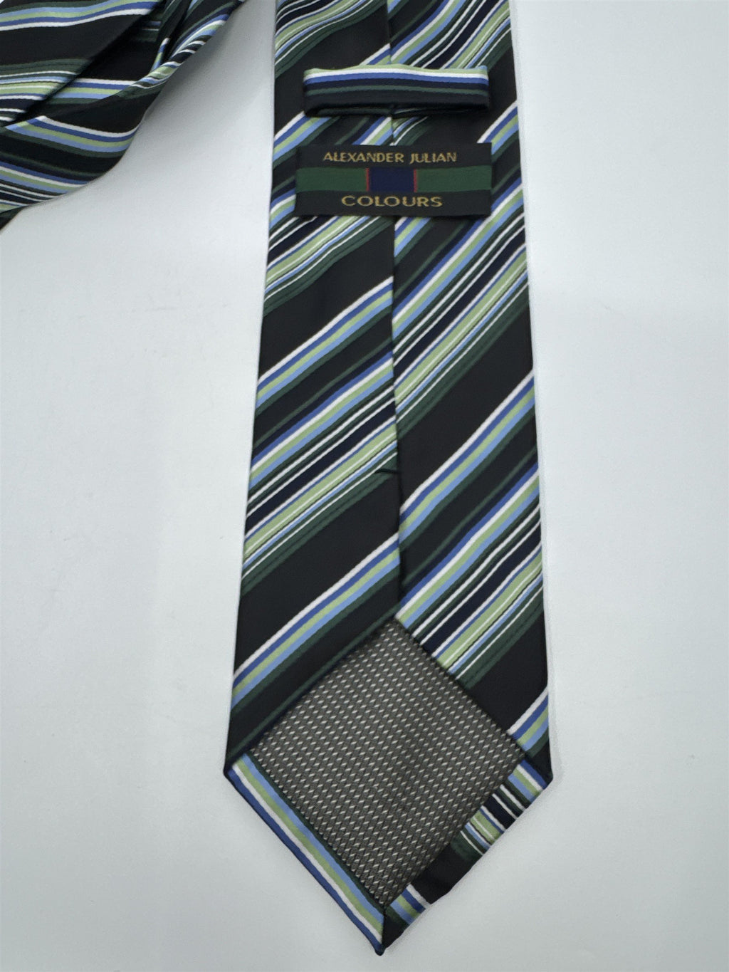 Alexander Julian Colours Black, Blue And Green Striped Men's Neck Tie