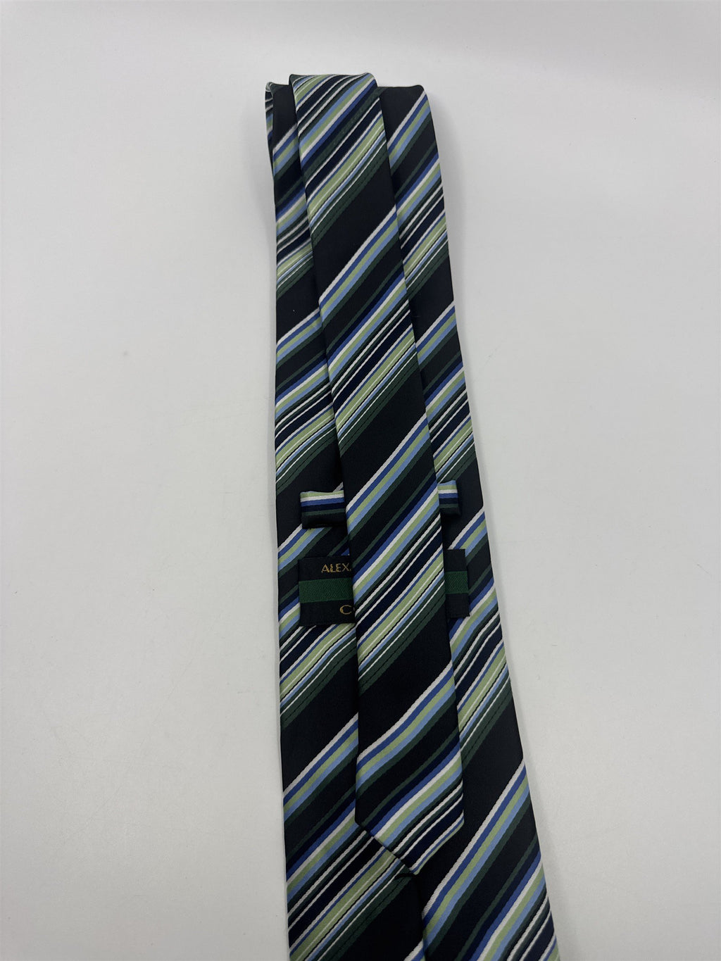 Alexander Julian Colours Black, Blue And Green Striped Men's Neck Tie