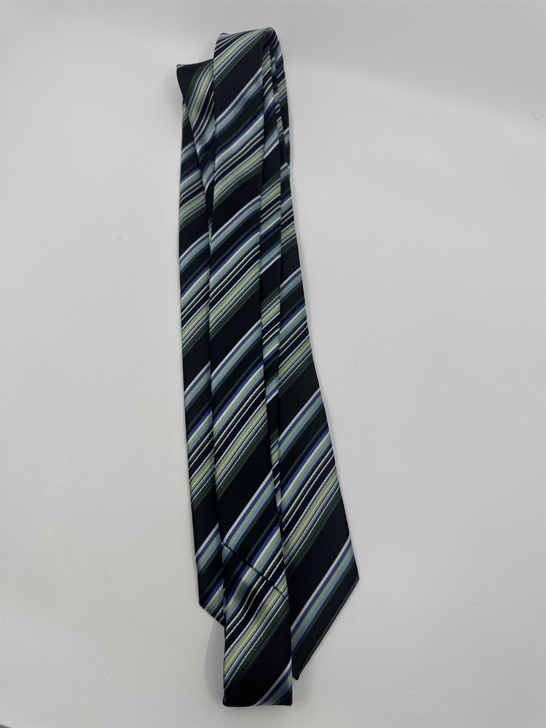 Alexander Julian Colours Black, Blue And Green Striped Men's Neck Tie