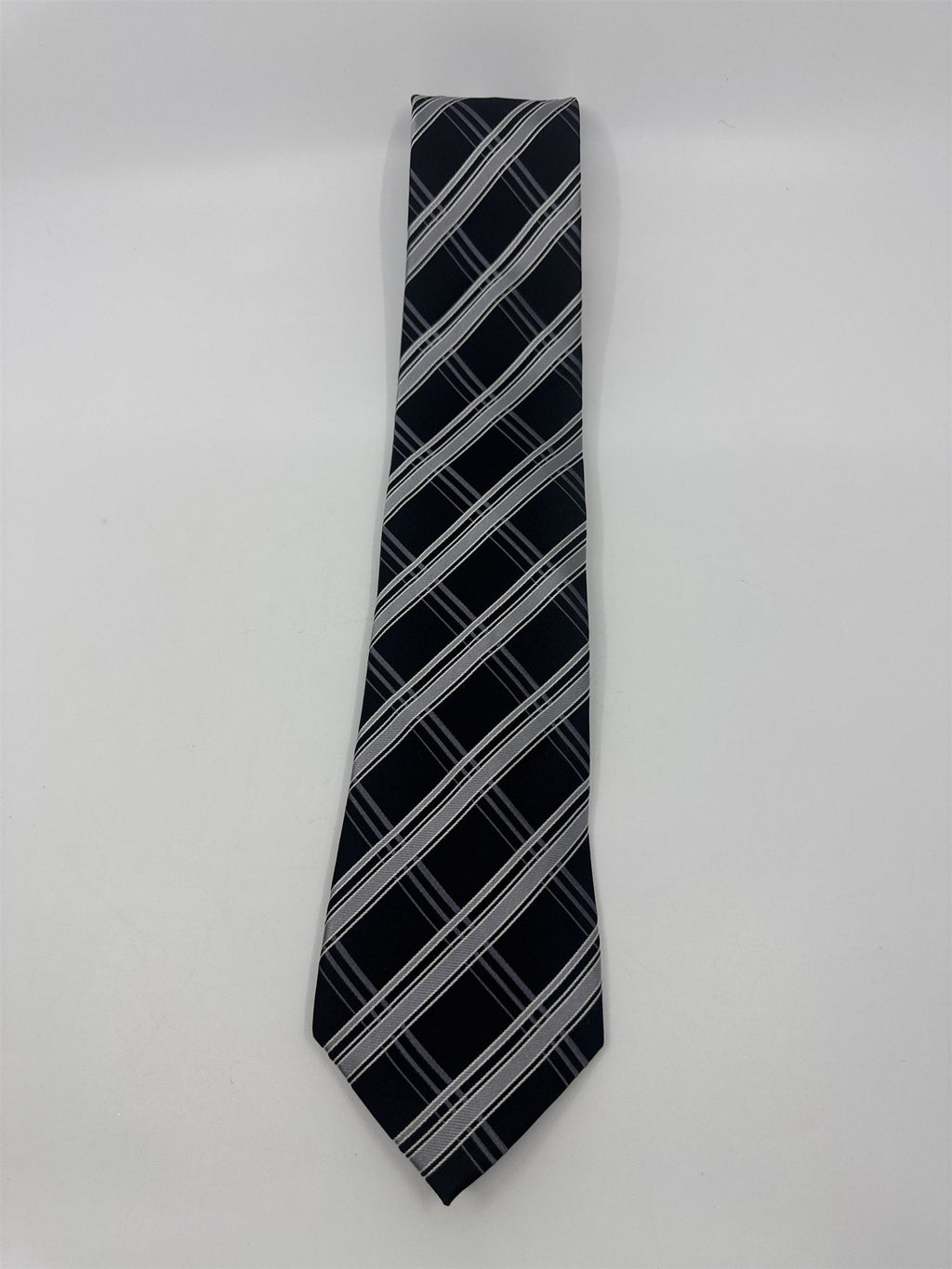 Sean John Black and Grey Striped Men's Neck Tie