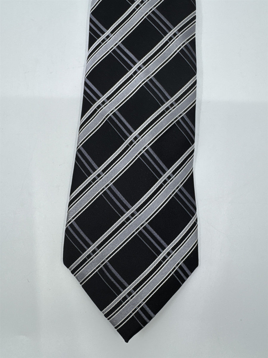 Sean John Black and Grey Striped Men's Neck Tie