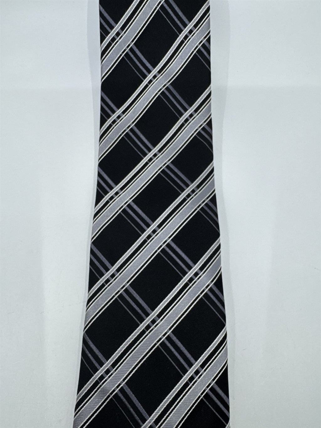 Sean John Black and Grey Striped Men's Neck Tie