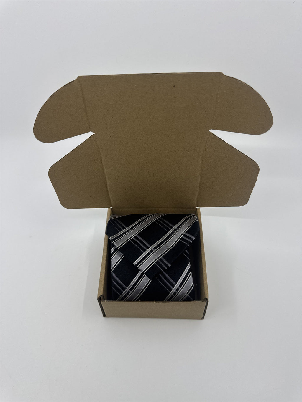 Sean John Black and Grey Striped Men's Neck Tie