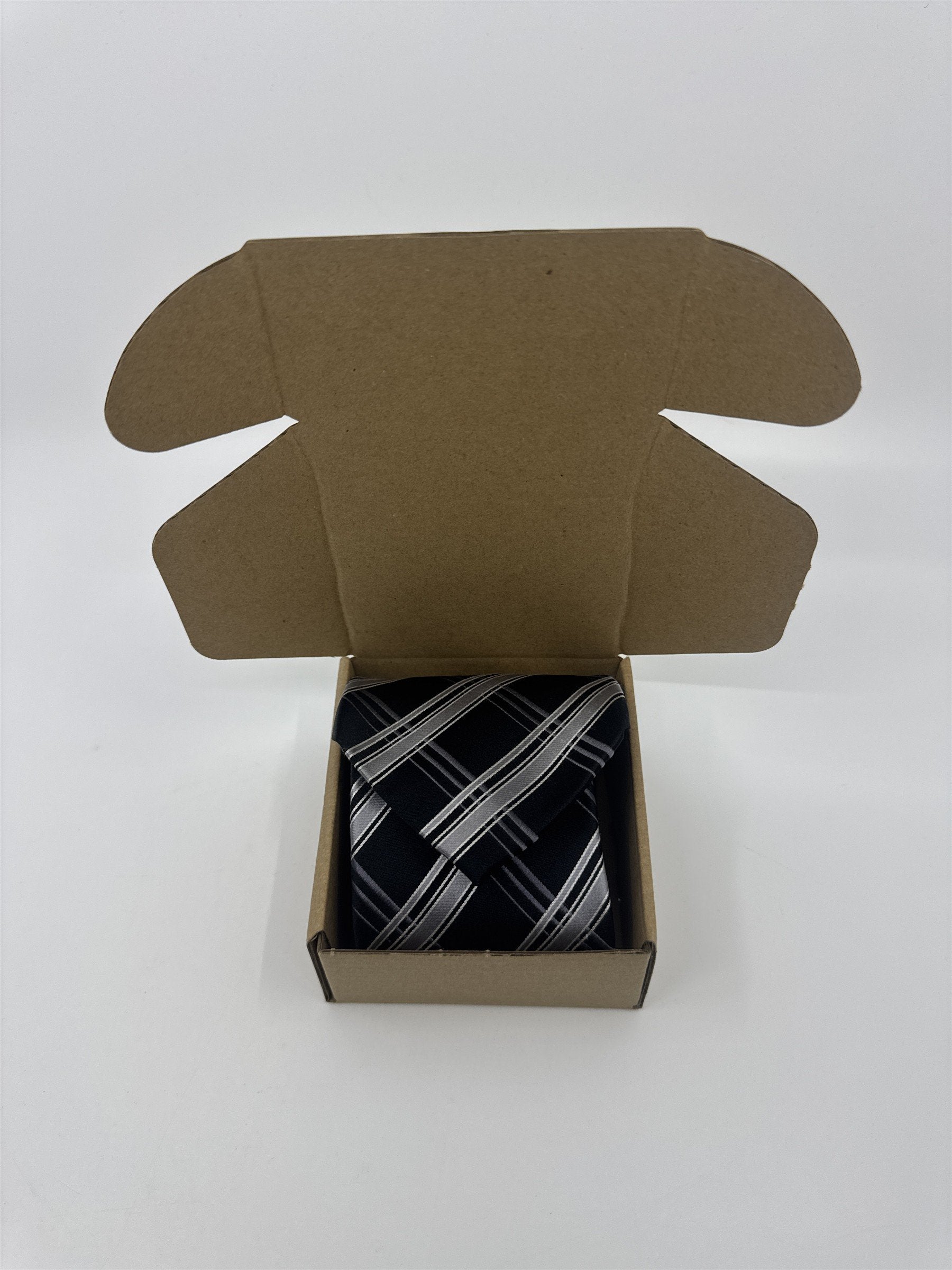Sean John Black and Grey Striped Men's Neck Tie