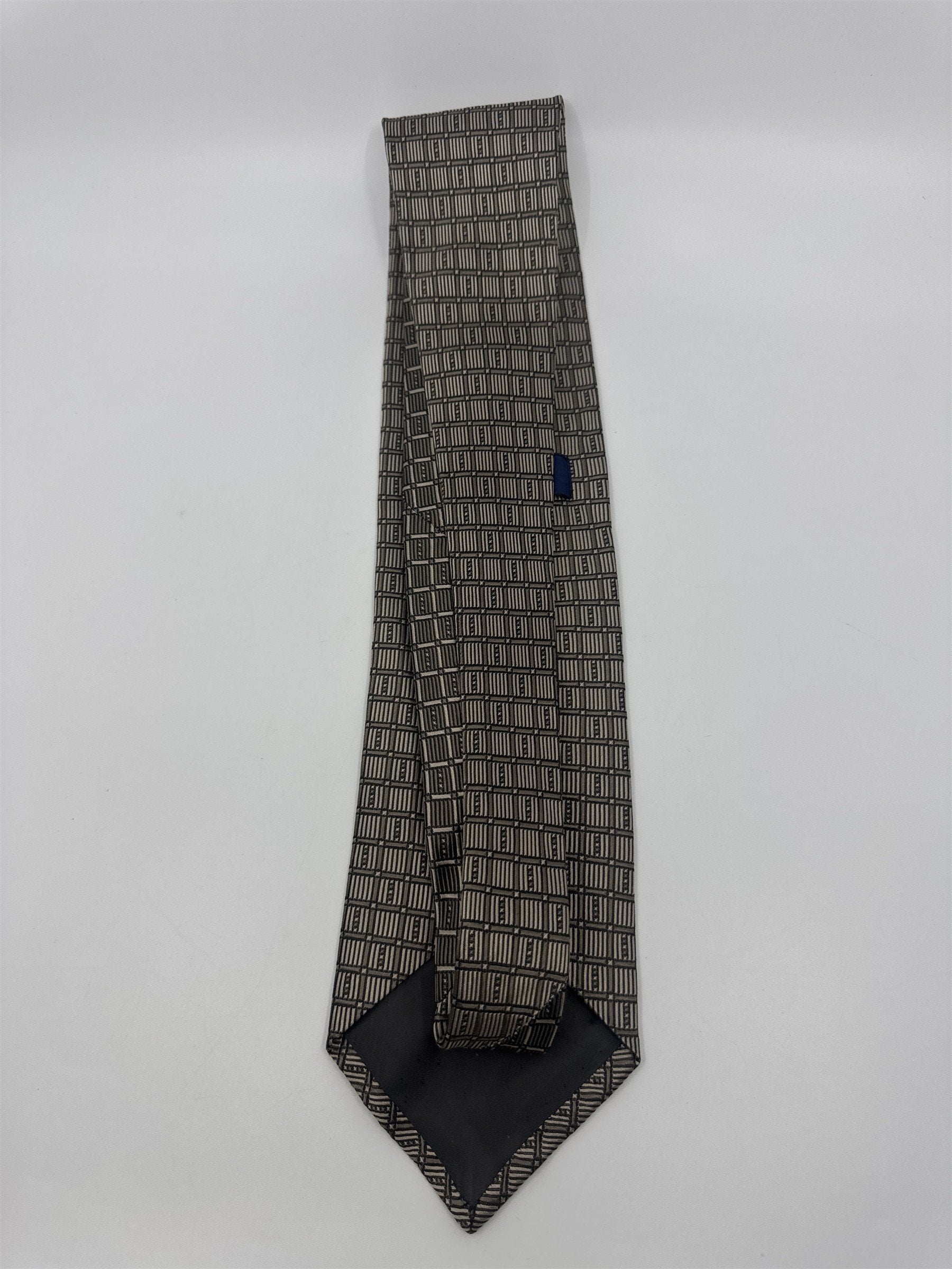 Stafford Made In Italy Gold/Creme Colored Block Pattern Men's Neck Tie