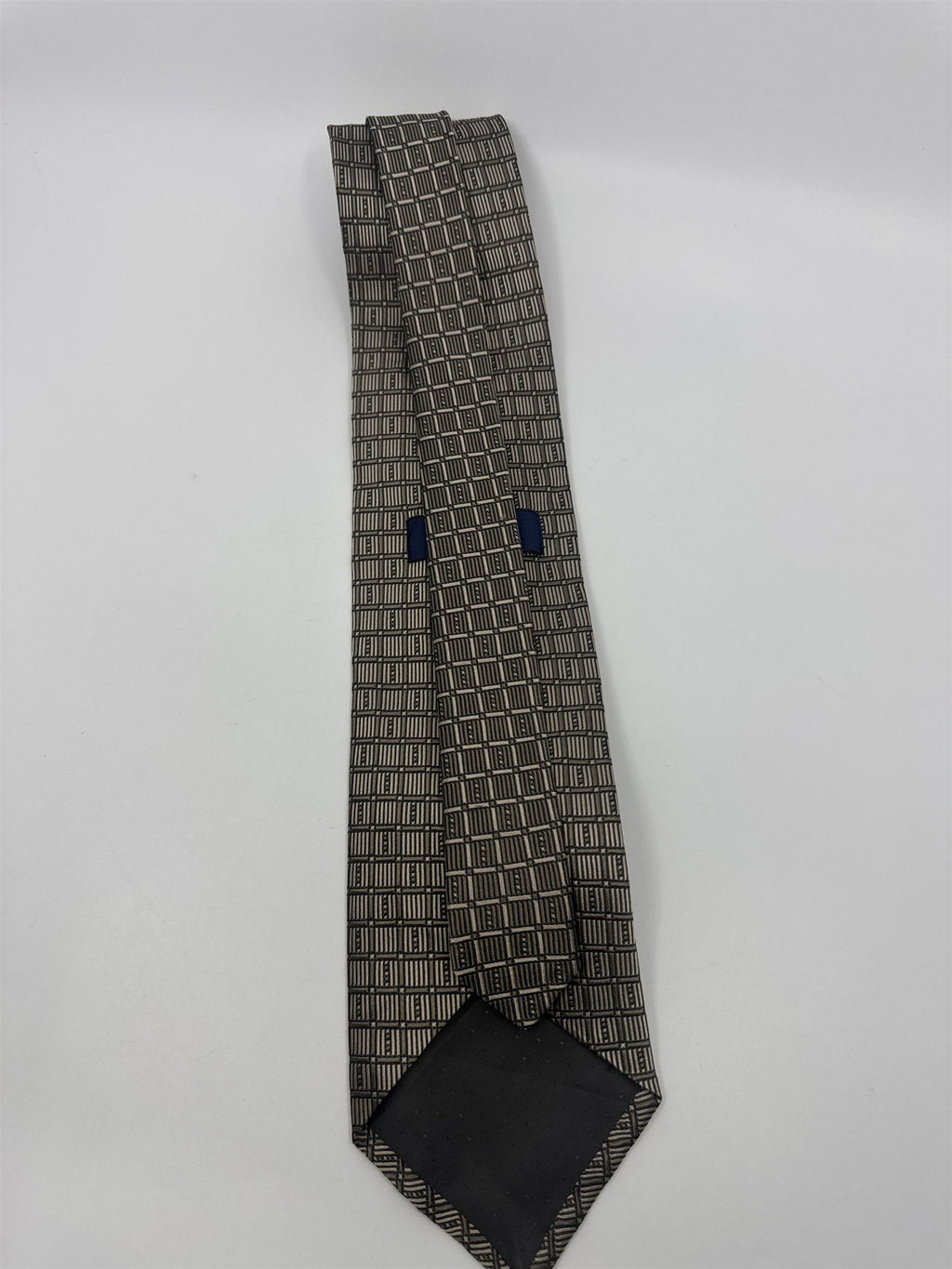 Stafford Made In Italy Gold/Creme Colored Block Pattern Men's Neck Tie