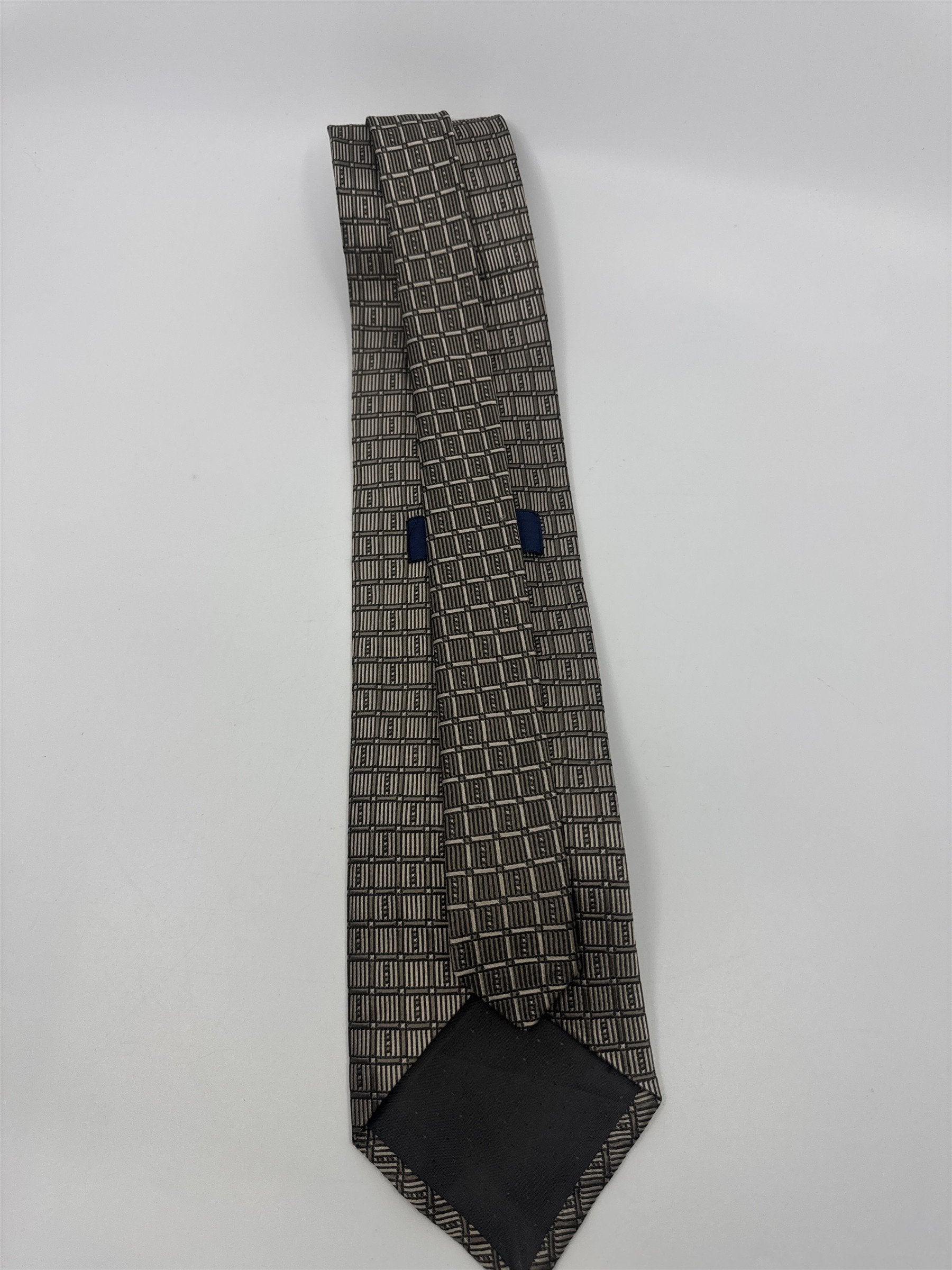 Stafford Made In Italy Gold/Creme Colored Block Pattern Men's Neck Tie
