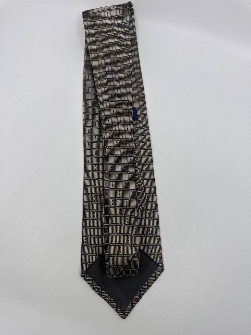 Stafford Made In Italy Gold/Creme Colored Block Pattern Men's Neck Tie
