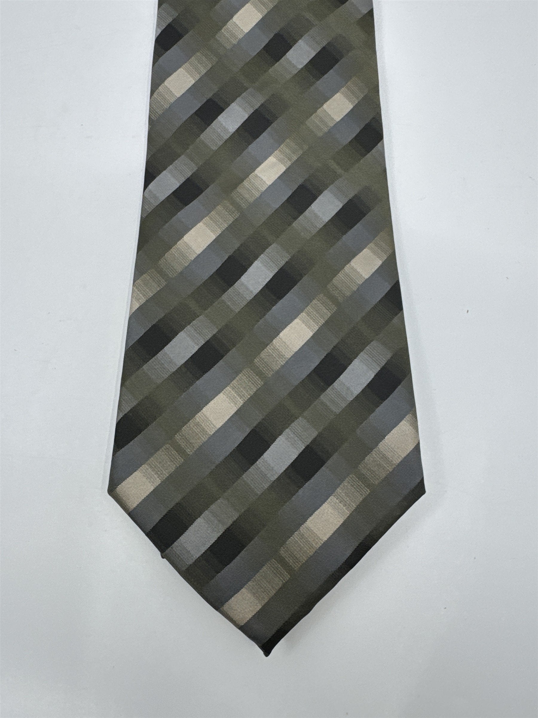 Green, Gold and Black Striped Van Heusen Men's Neck Tie