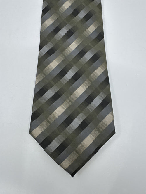 Green, Gold and Black Striped Van Heusen Men's Neck Tie