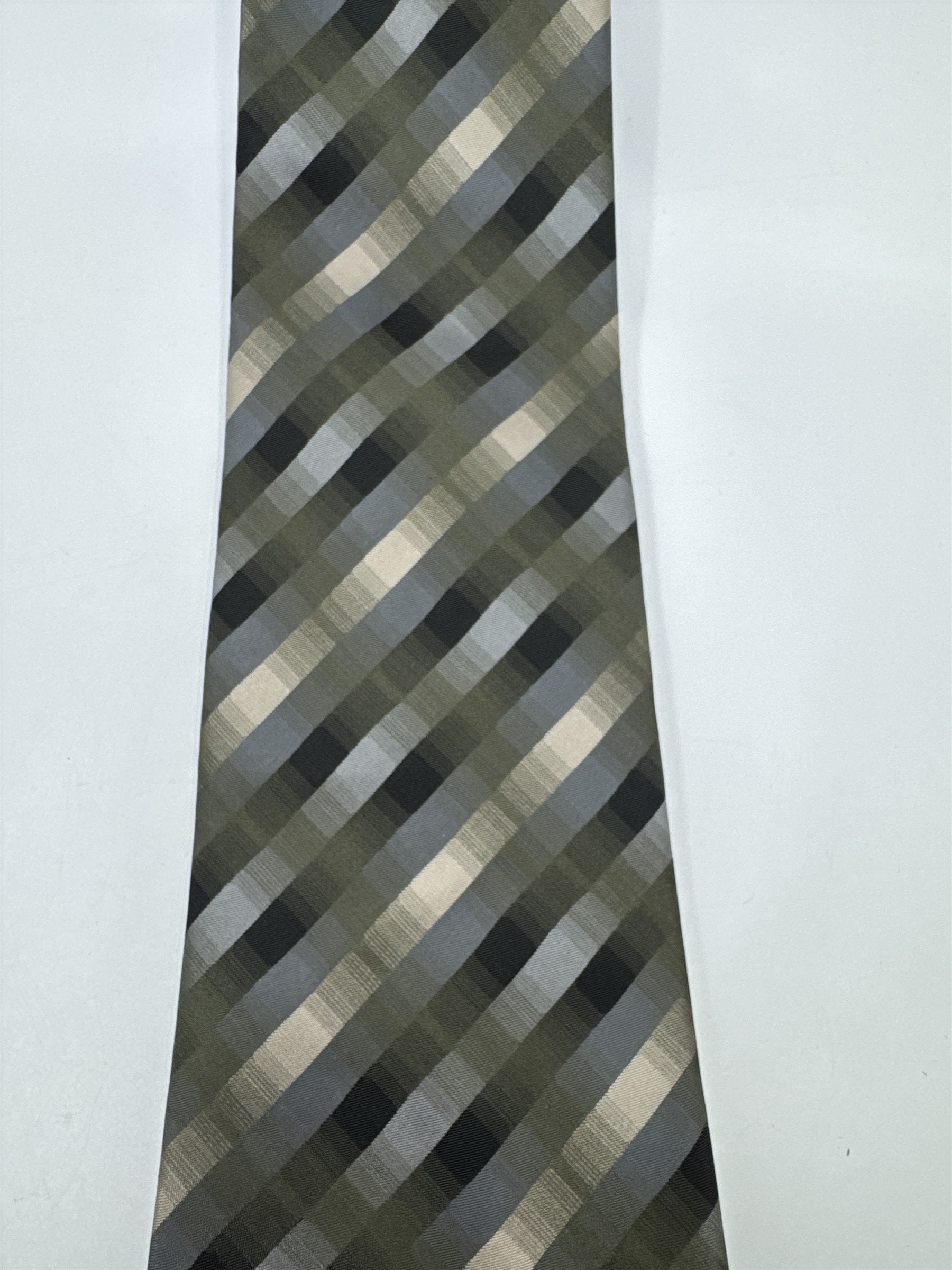 Green, Gold and Black Striped Van Heusen Men's Neck Tie