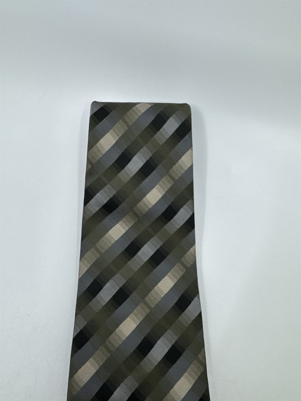 Green, Gold and Black Striped Van Heusen Men's Neck Tie