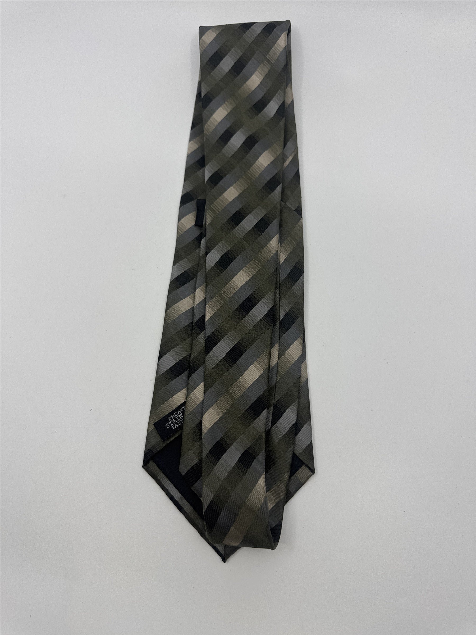 Green, Gold and Black Striped Van Heusen Men's Neck Tie