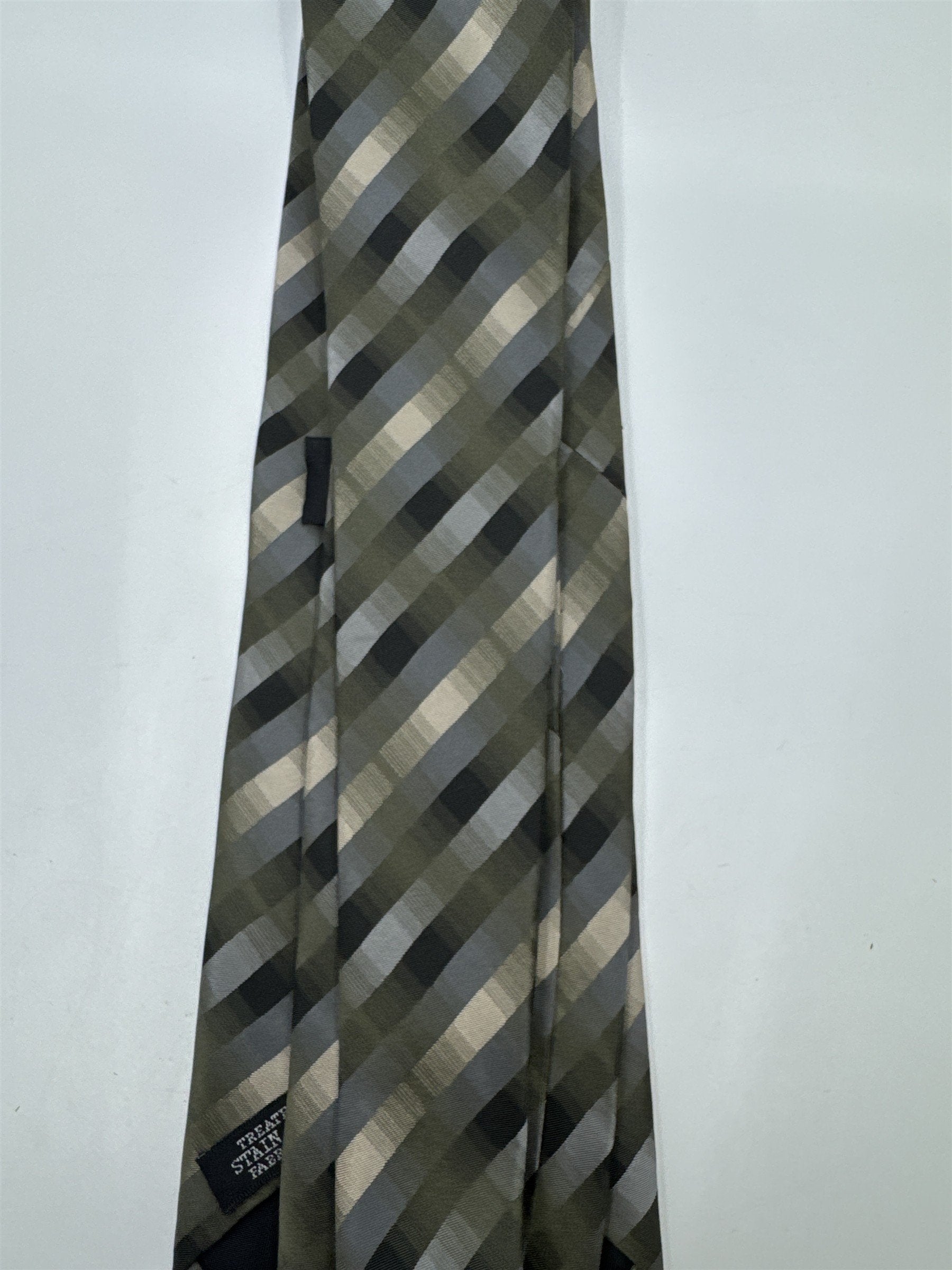 Green, Gold and Black Striped Van Heusen Men's Neck Tie