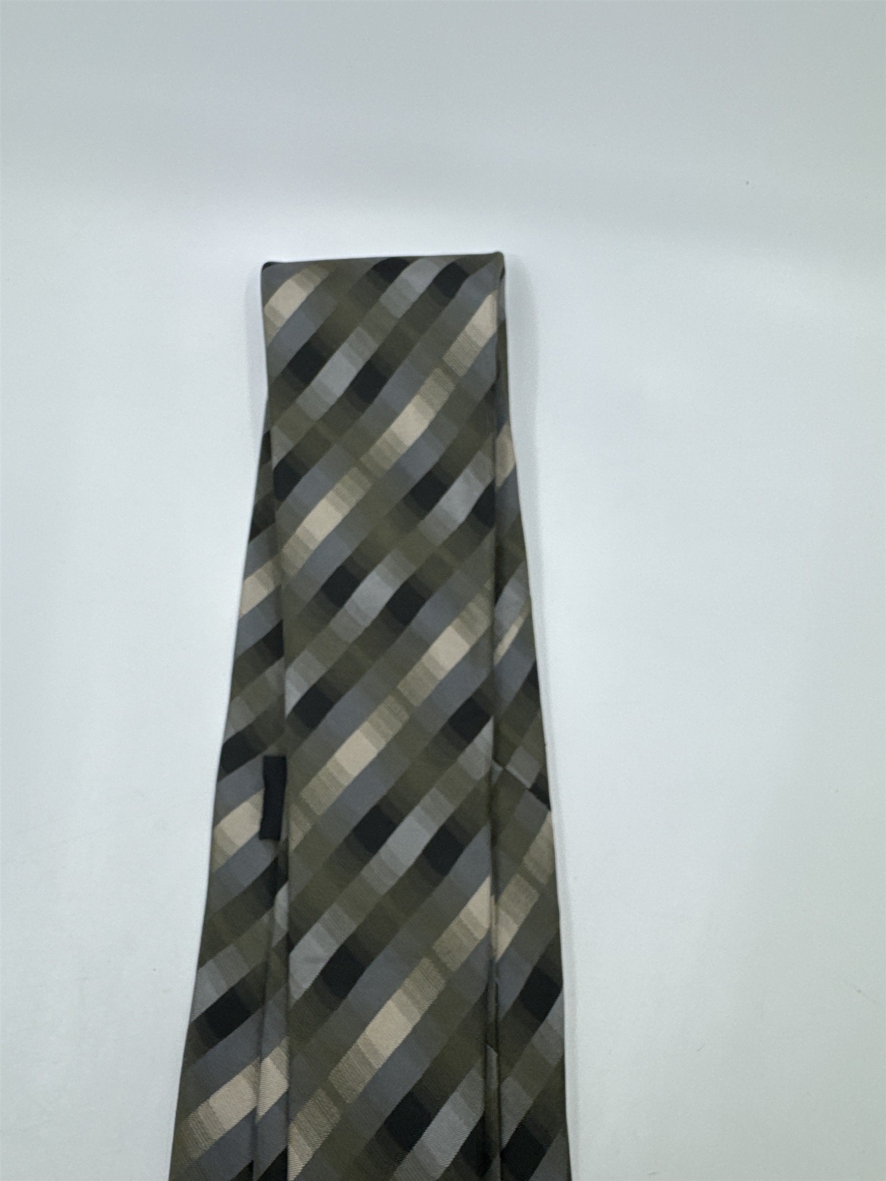 Green, Gold and Black Striped Van Heusen Men's Neck Tie