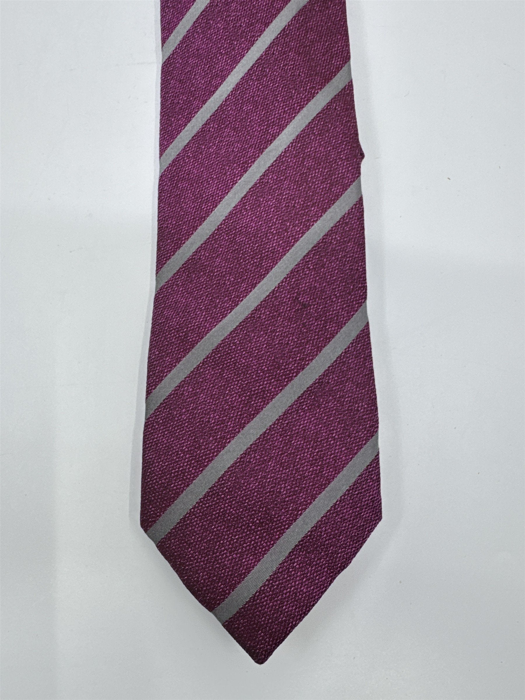 Purple and Grey Sacoor Brothers Men's Neck Tie Striped