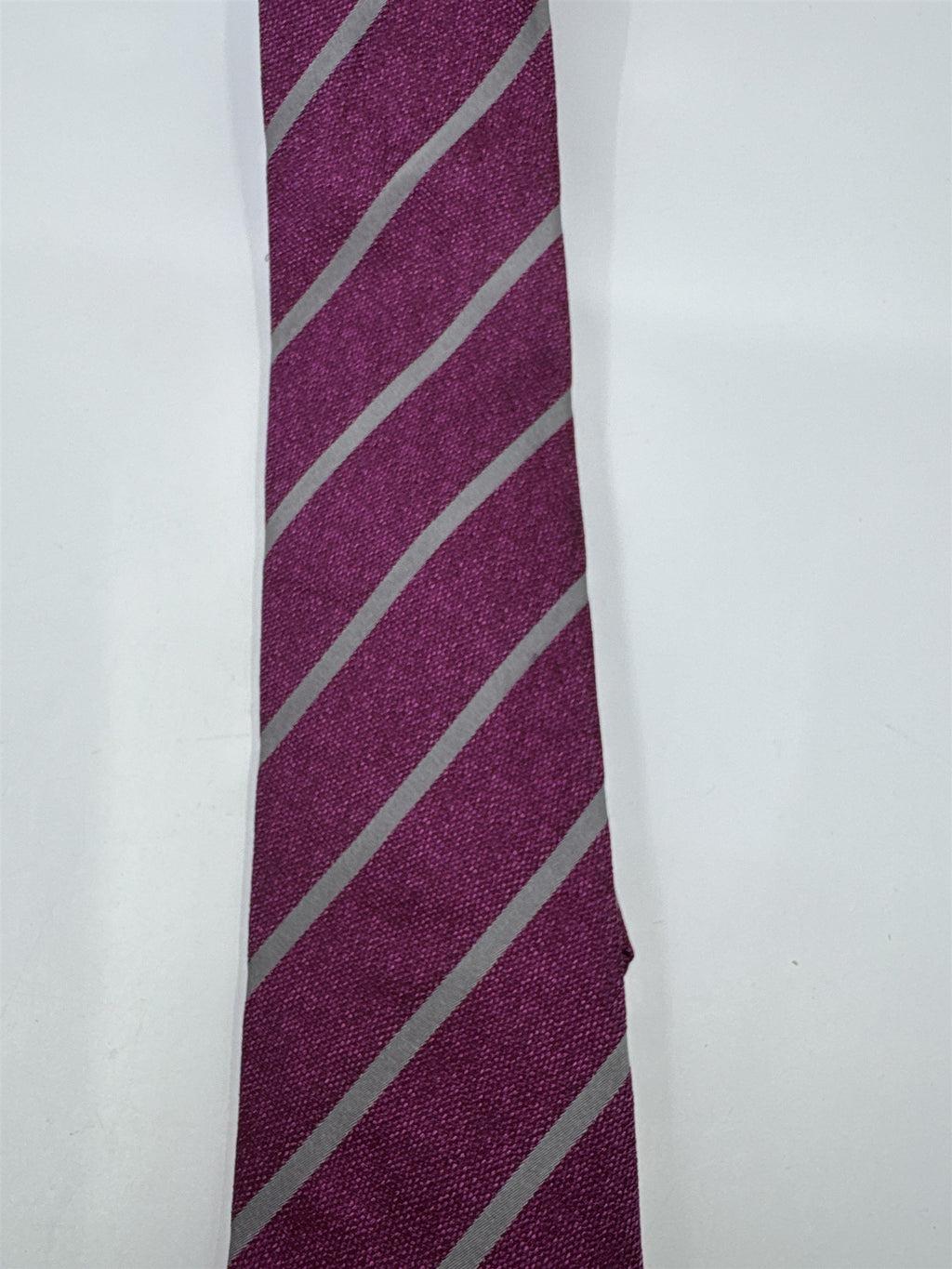 Purple and Grey Sacoor Brothers Men's Neck Tie Striped