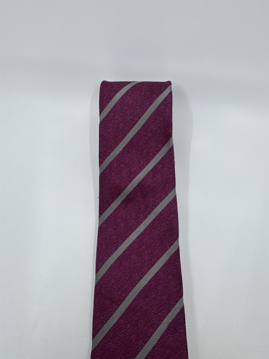 Purple and Grey Sacoor Brothers Men's Neck Tie Striped