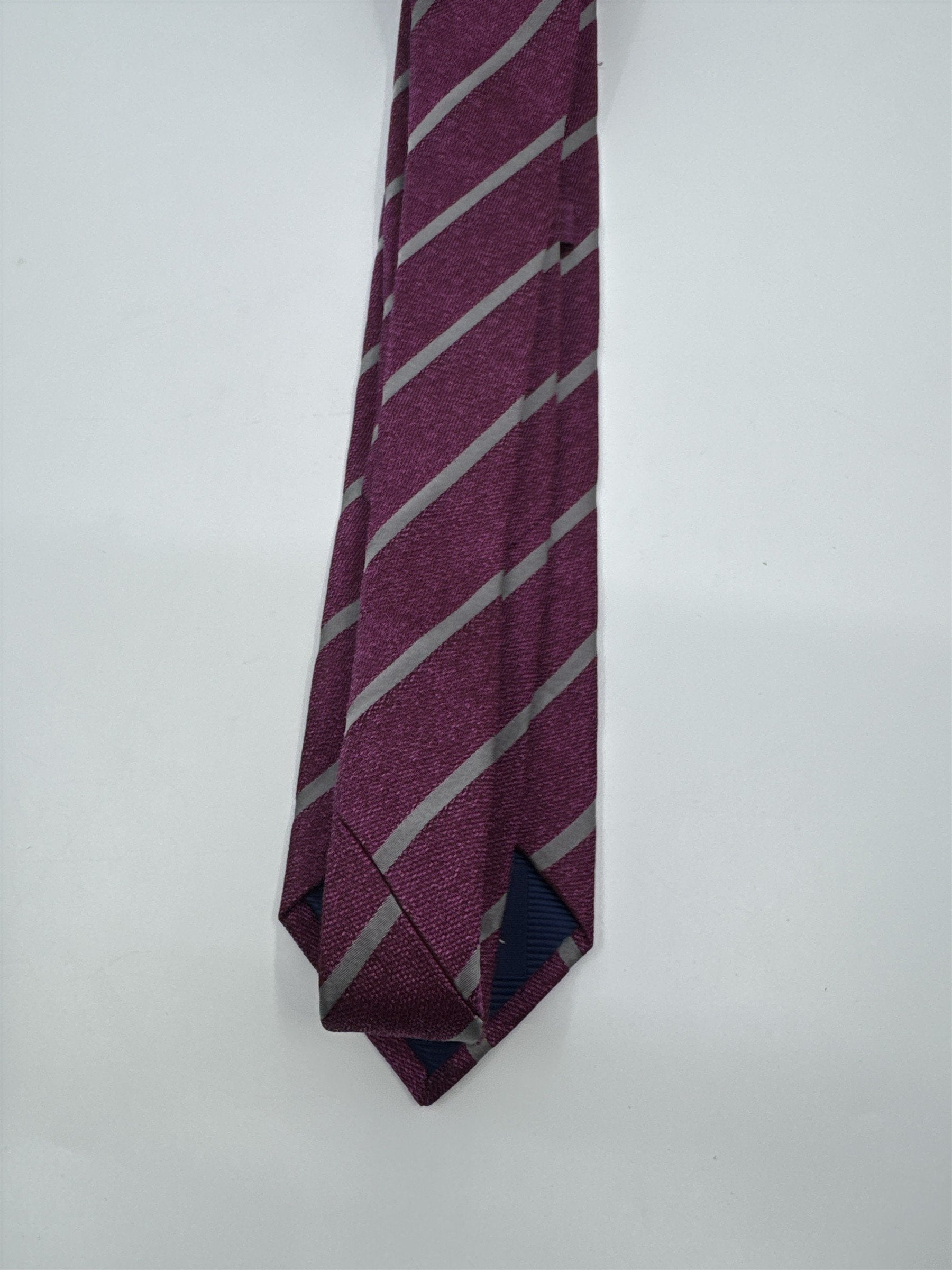 Purple and Grey Sacoor Brothers Men's Neck Tie Striped