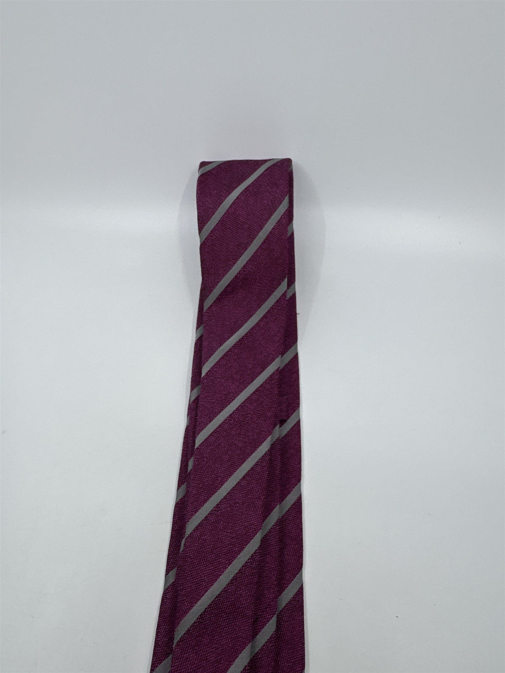 Purple and Grey Sacoor Brothers Men's Neck Tie Striped