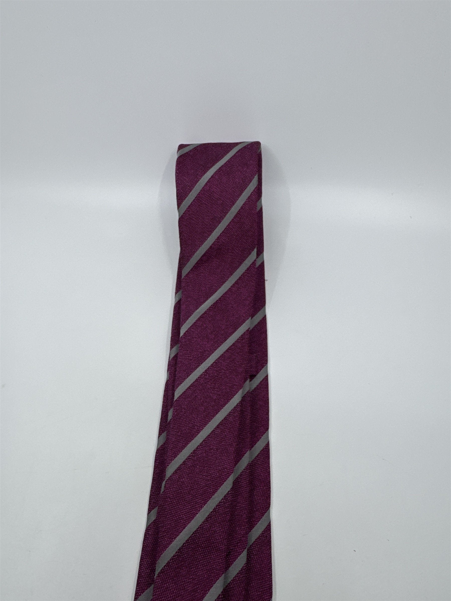 Purple and Grey Sacoor Brothers Men's Neck Tie Striped