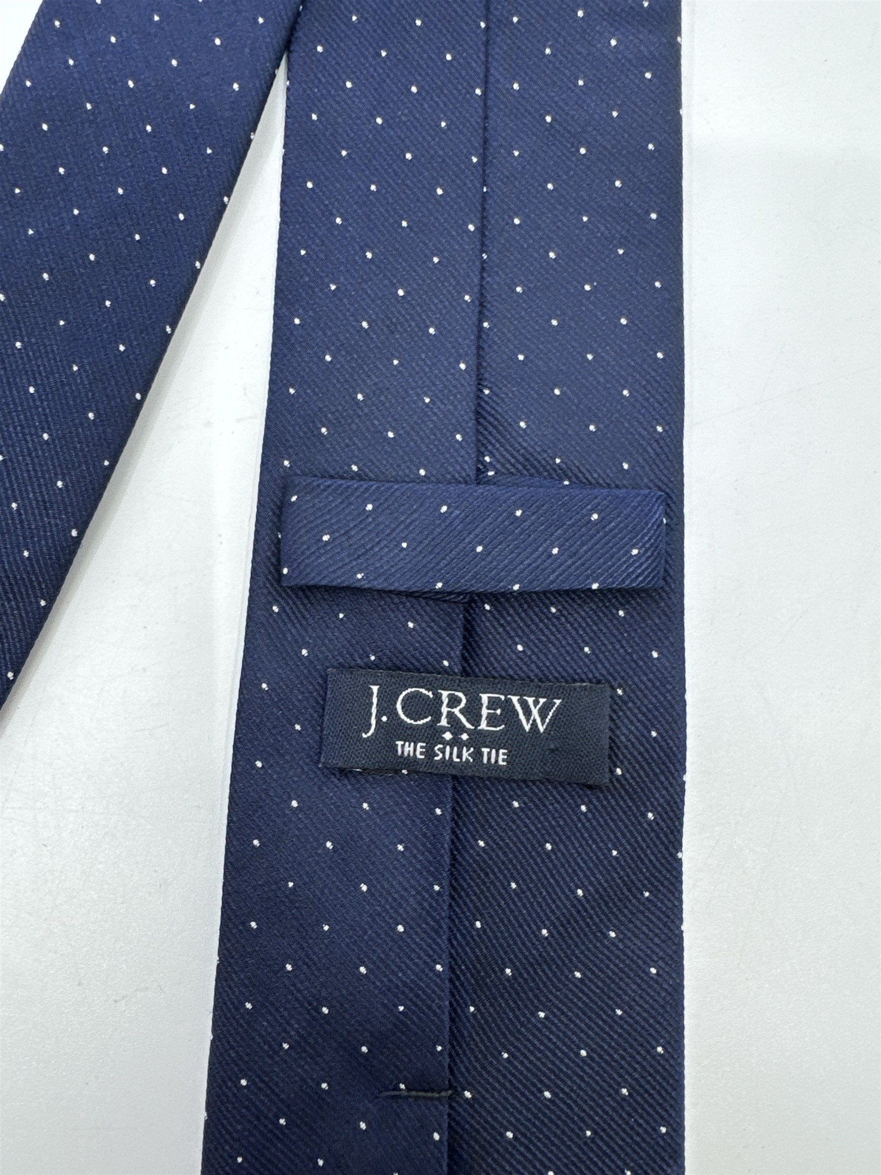 J.Crew The Silk Tie Blue Men's Neck Tie W/ White Dots