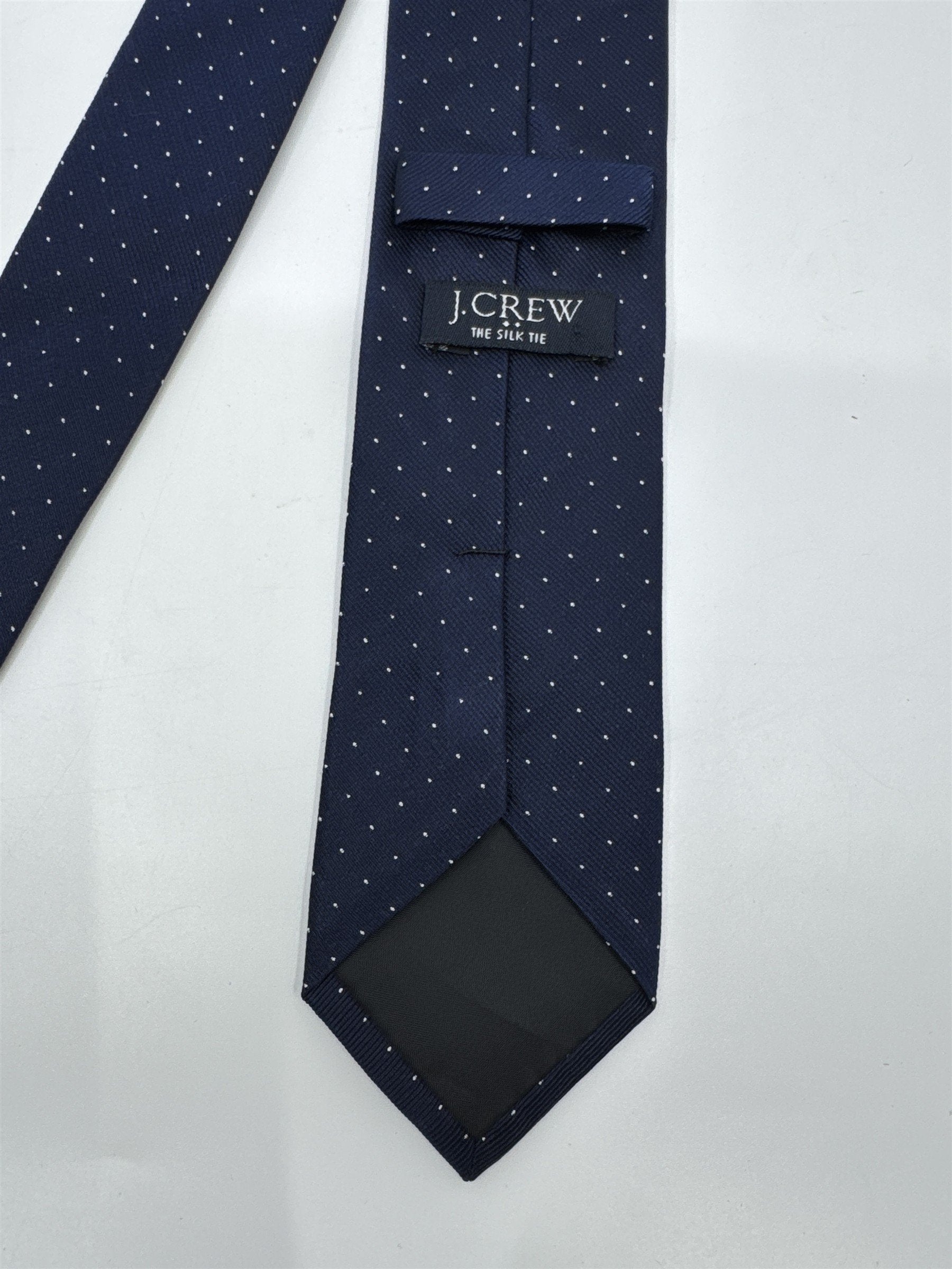 J.Crew The Silk Tie Blue Men's Neck Tie W/ White Dots