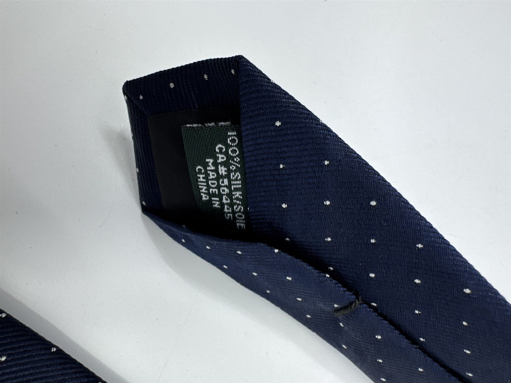 J.Crew The Silk Tie Blue Men's Neck Tie W/ White Dots