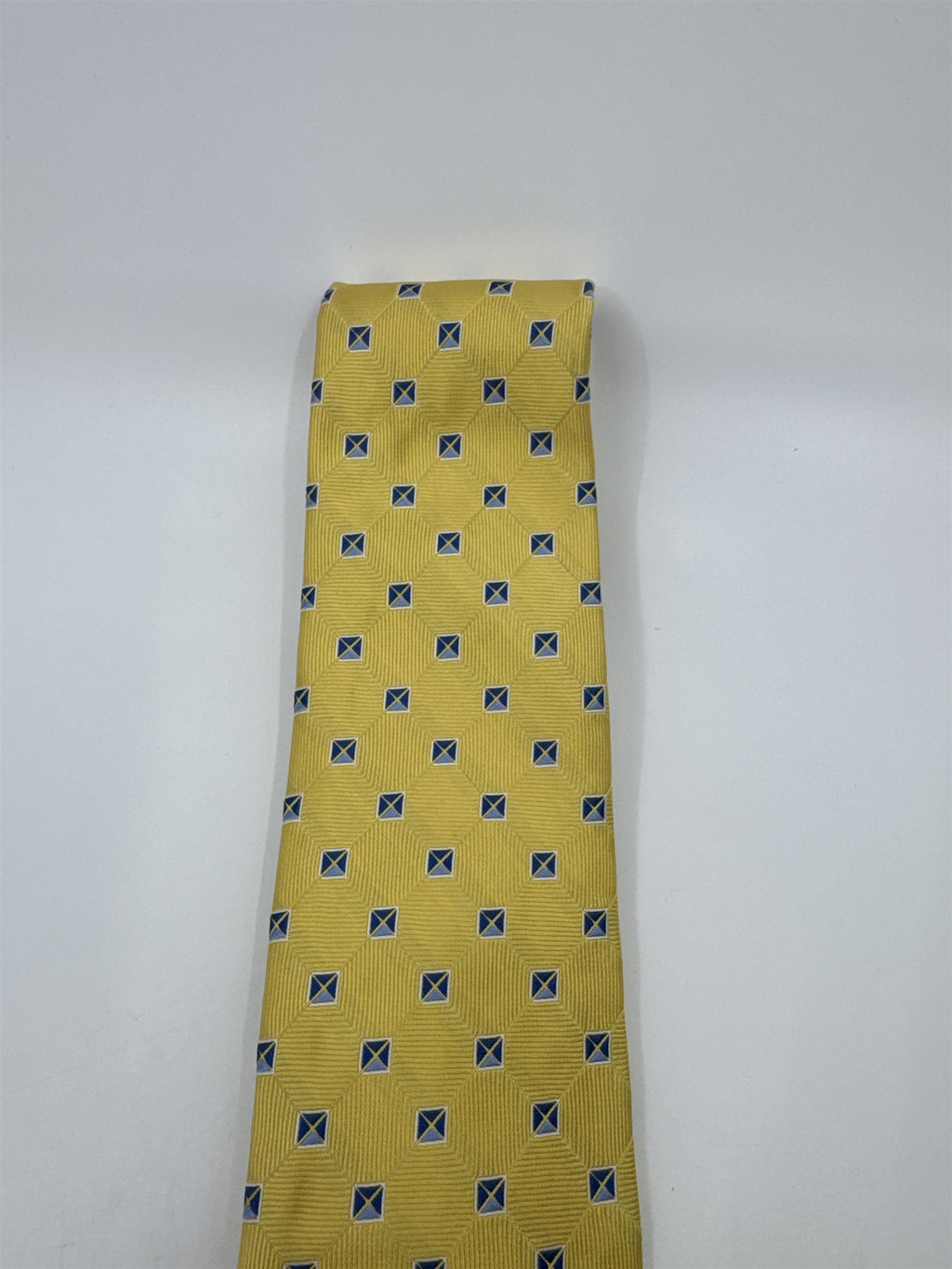 Jos. A. Bank Executive Collection Yellow Men's Neck Tie W/ Blue Squares