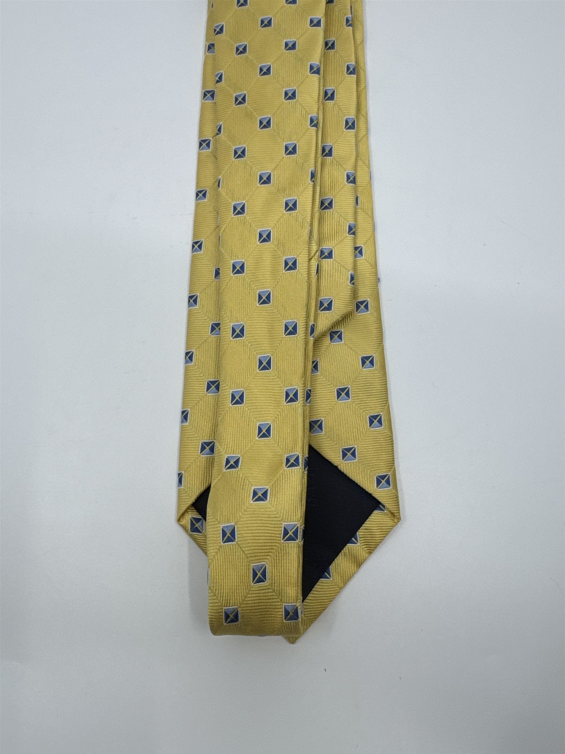 Jos. A. Bank Executive Collection Yellow Men's Neck Tie W/ Blue Squares