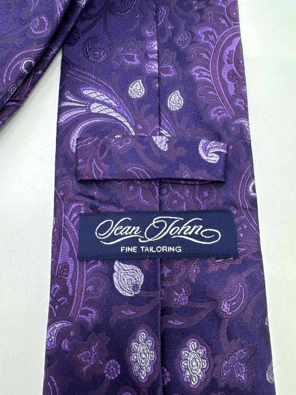Sean John Purple Paisley Pattern Men's Neck Tie