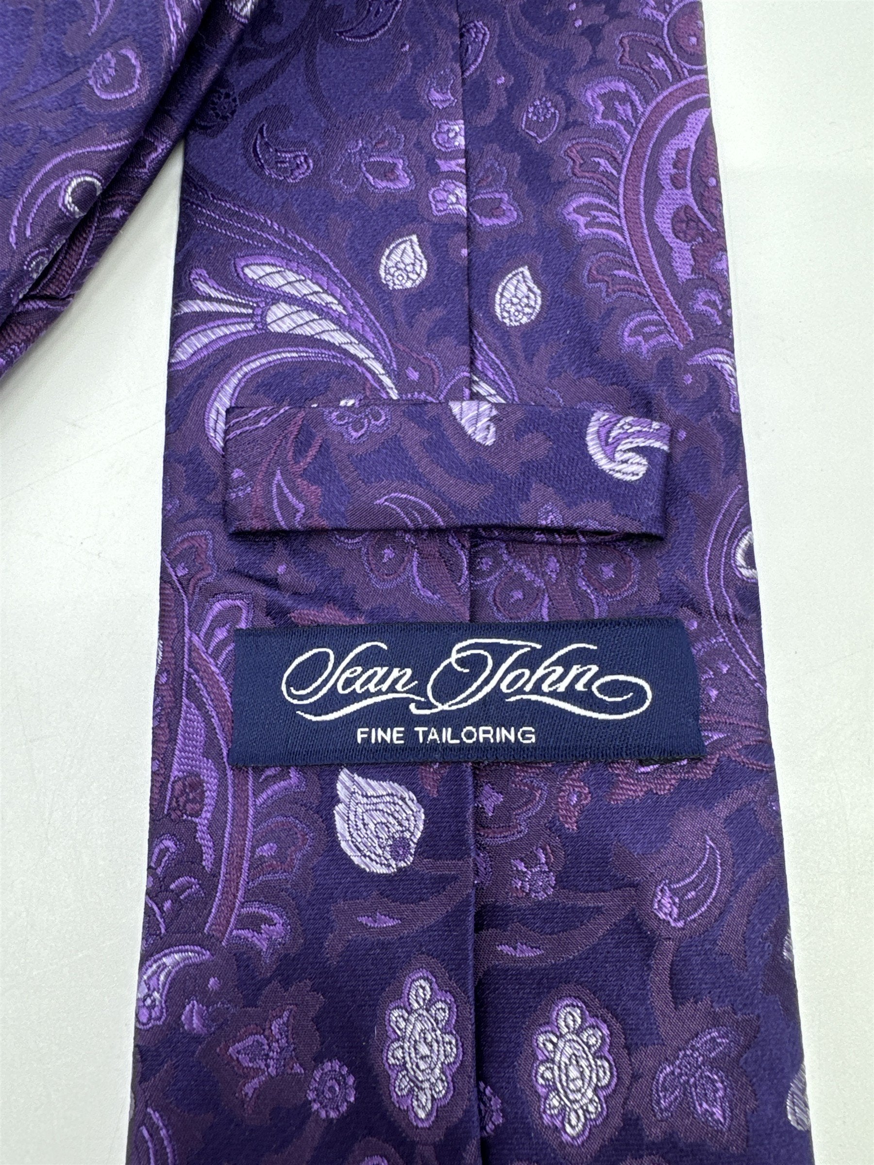 Sean John Purple Paisley Pattern Men's Neck Tie