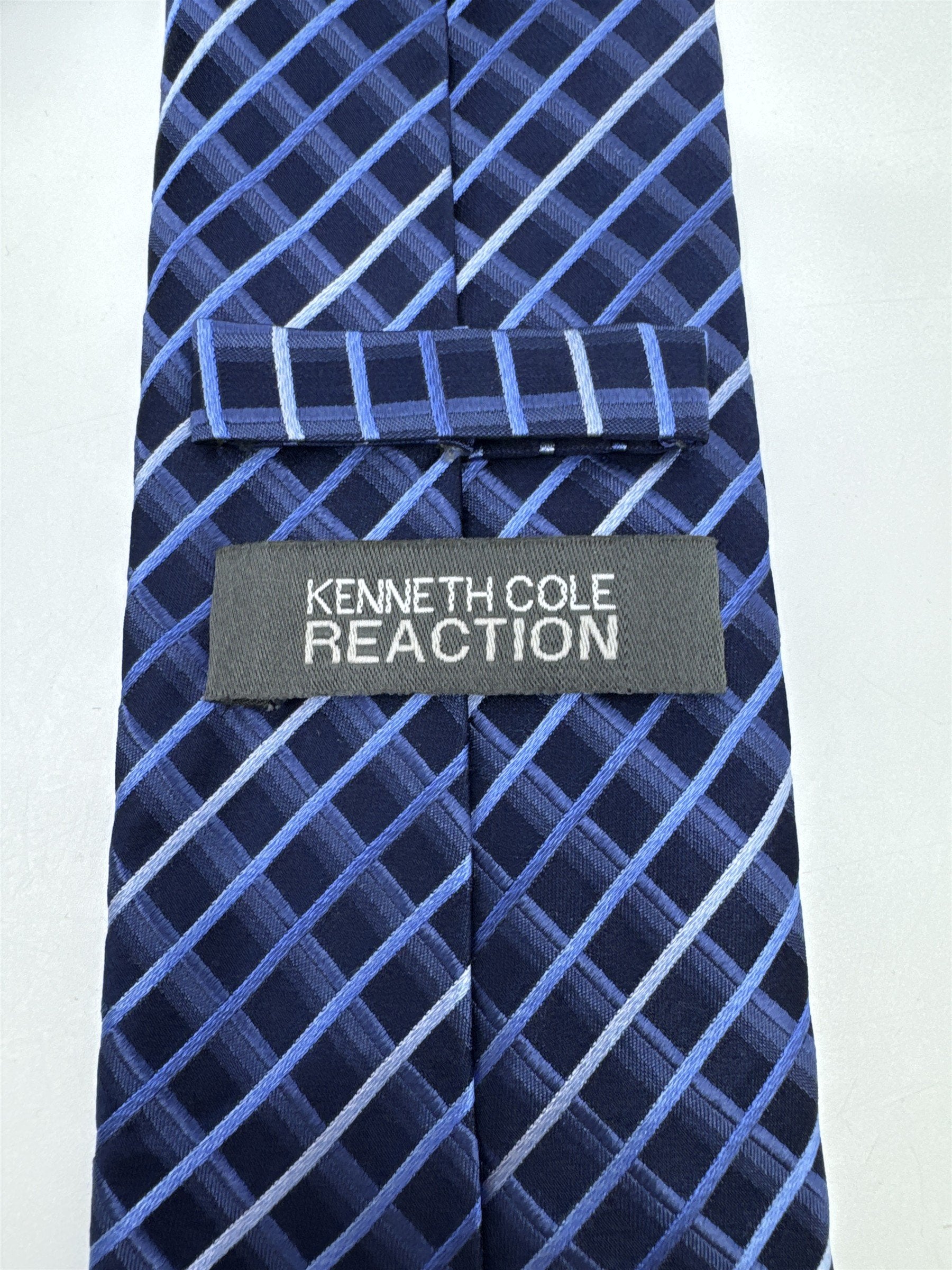 Kenneth Cole Reaction Blue Striped Men's Neck Tie