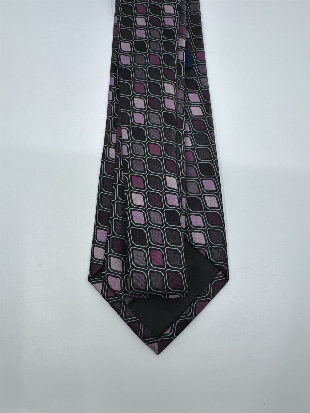 Stafford Essentials Purple And Pink Block Pattern Men's Neck Tie