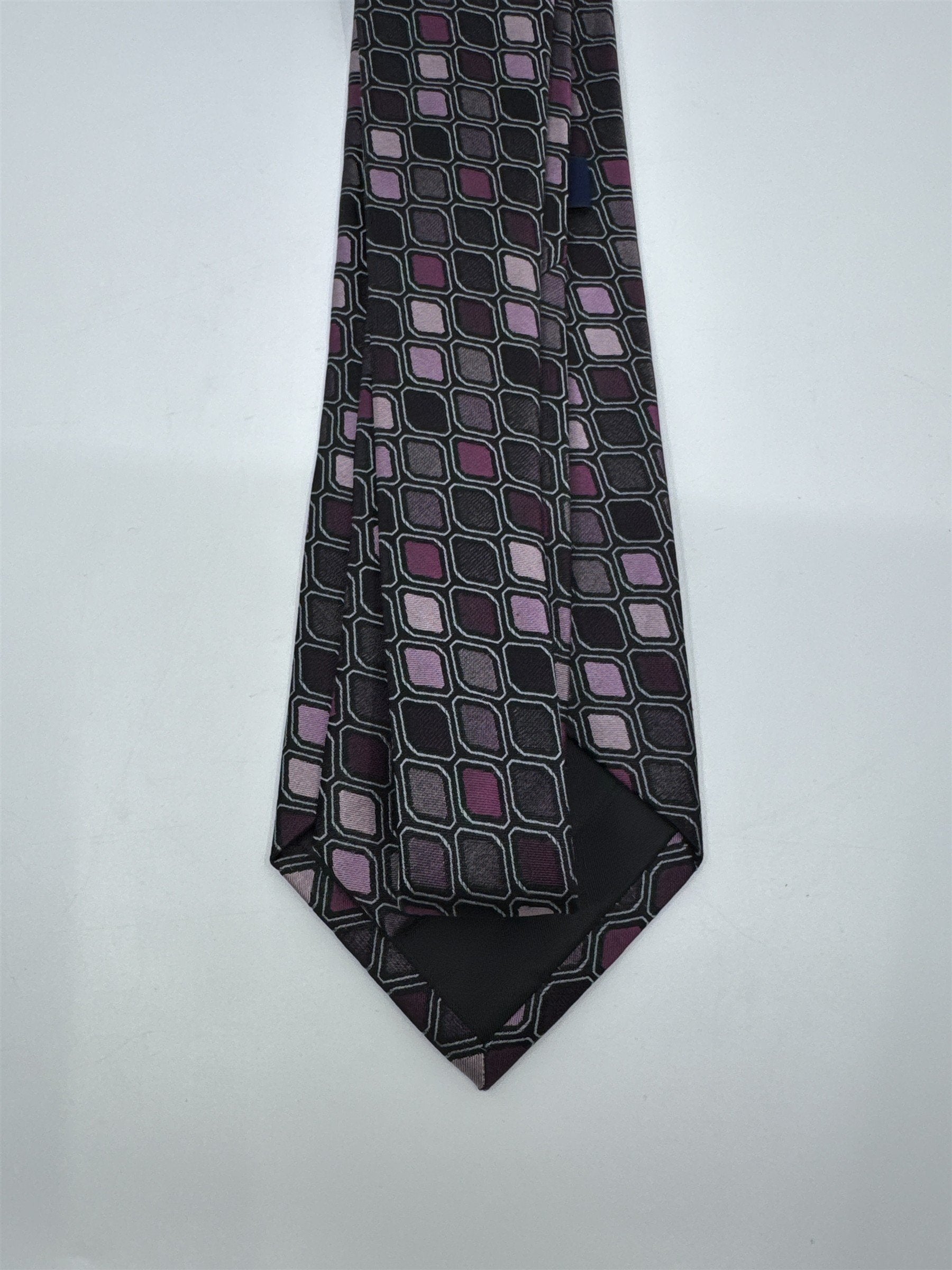 Stafford Essentials Purple And Pink Block Pattern Men's Neck Tie