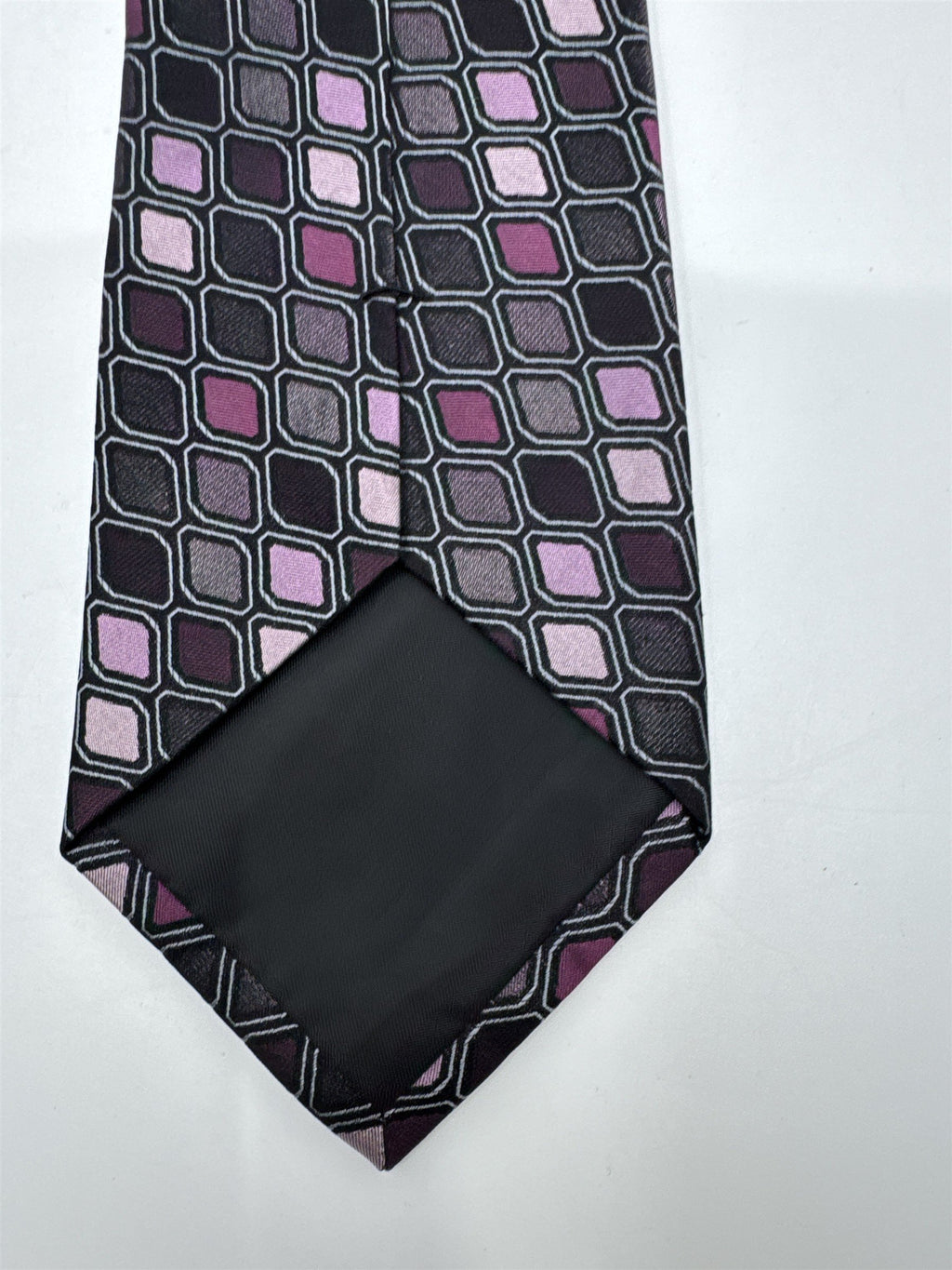 Stafford Essentials Purple And Pink Block Pattern Men's Neck Tie
