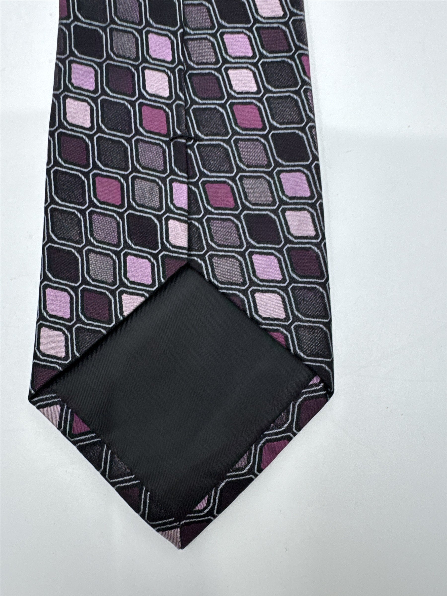 Stafford Essentials Purple And Pink Block Pattern Men's Neck Tie