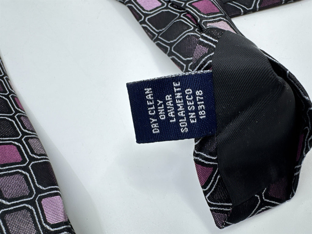 Stafford Essentials Purple And Pink Block Pattern Men's Neck Tie