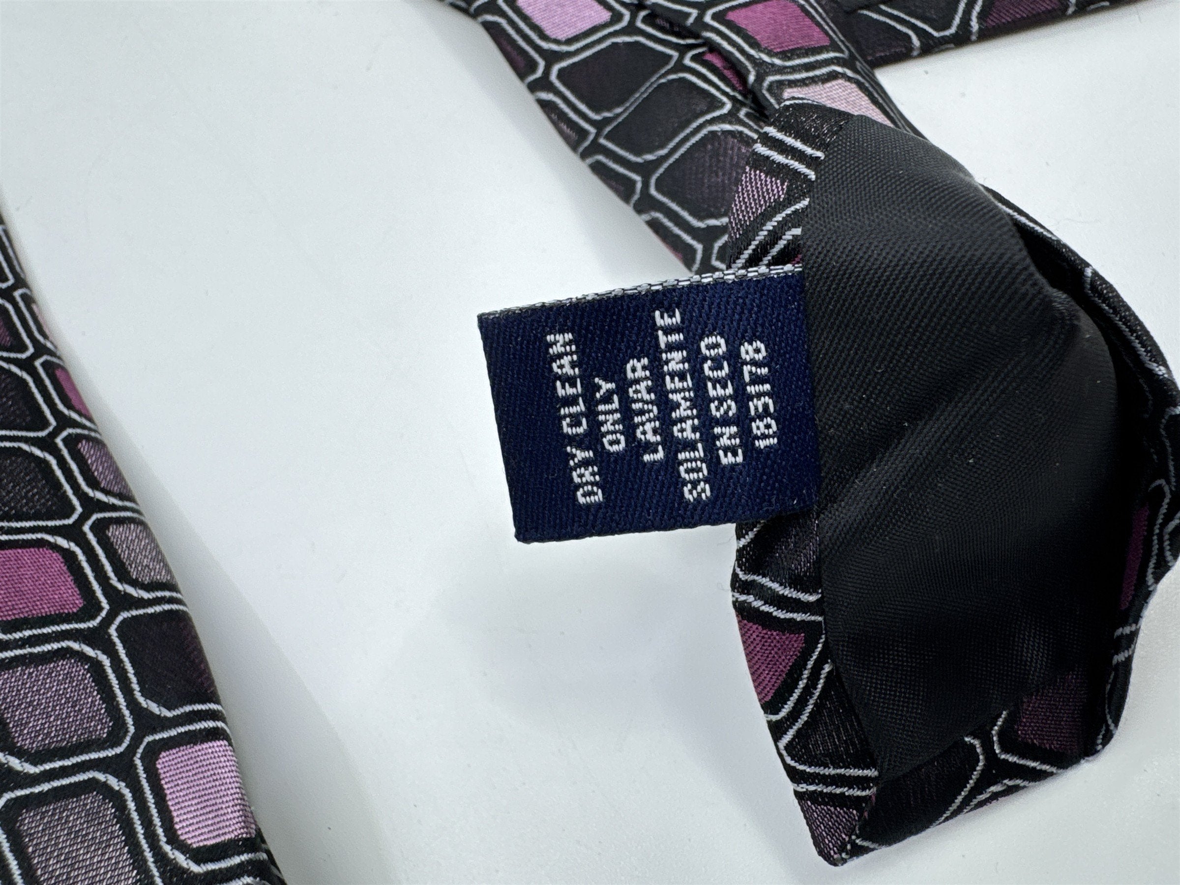 Stafford Essentials Purple And Pink Block Pattern Men's Neck Tie