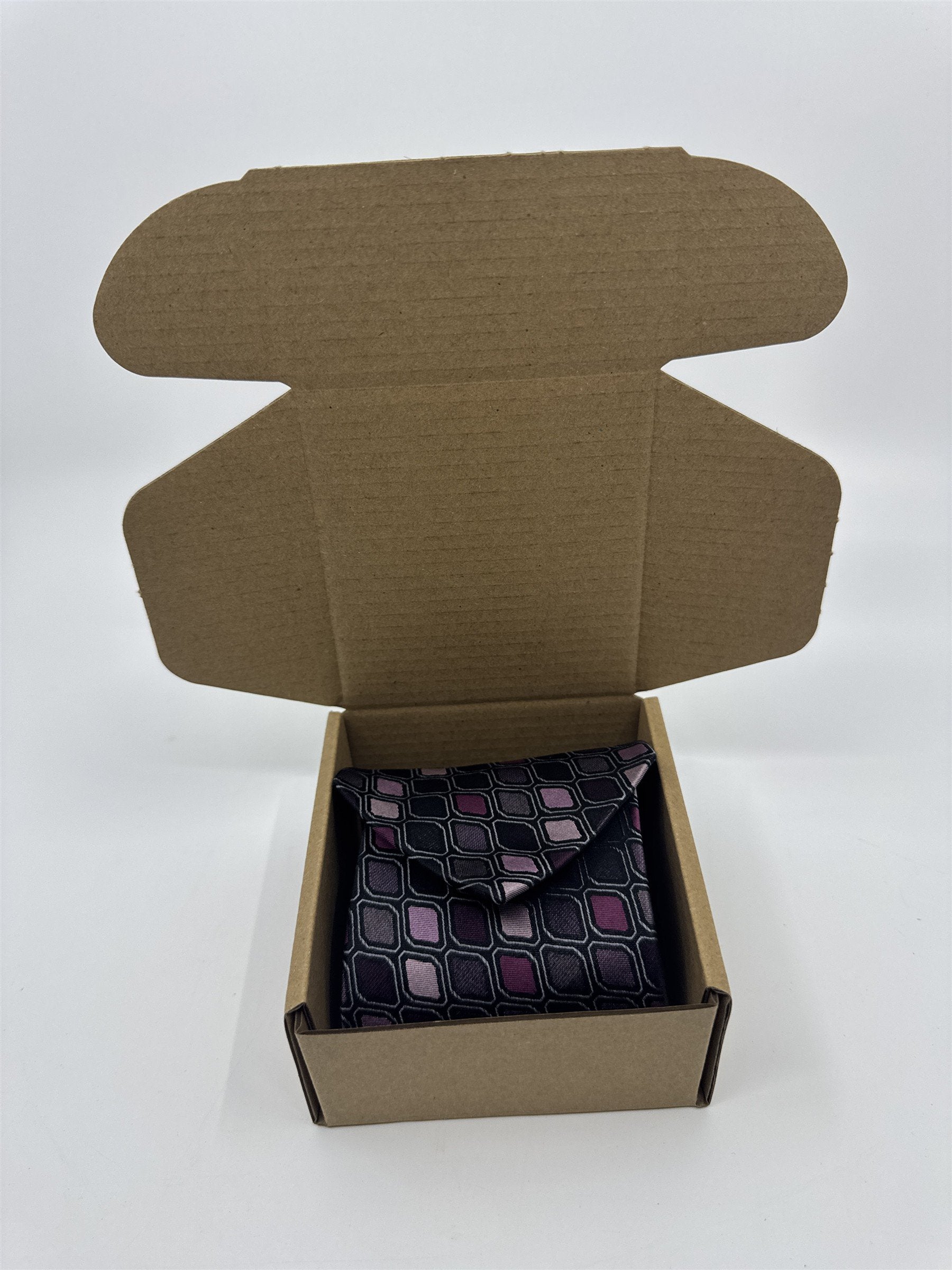 Stafford Essentials Purple And Pink Block Pattern Men's Neck Tie