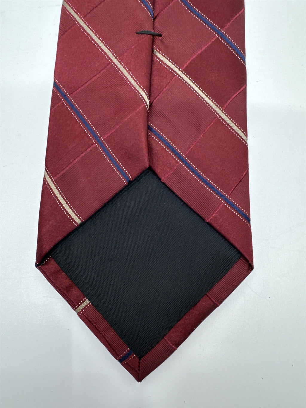 Michael Kors Red Men's Neck Tie W/ Gold And Blue Stripes