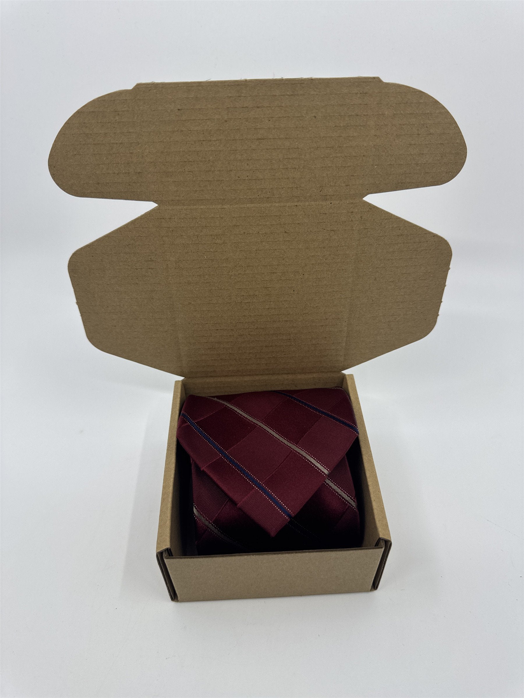 Michael Kors Red Men's Neck Tie W/ Gold And Blue Stripes