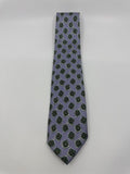 Light Blue Men's Neck Tie W/ Green Blocks Polo Ralph Lauren