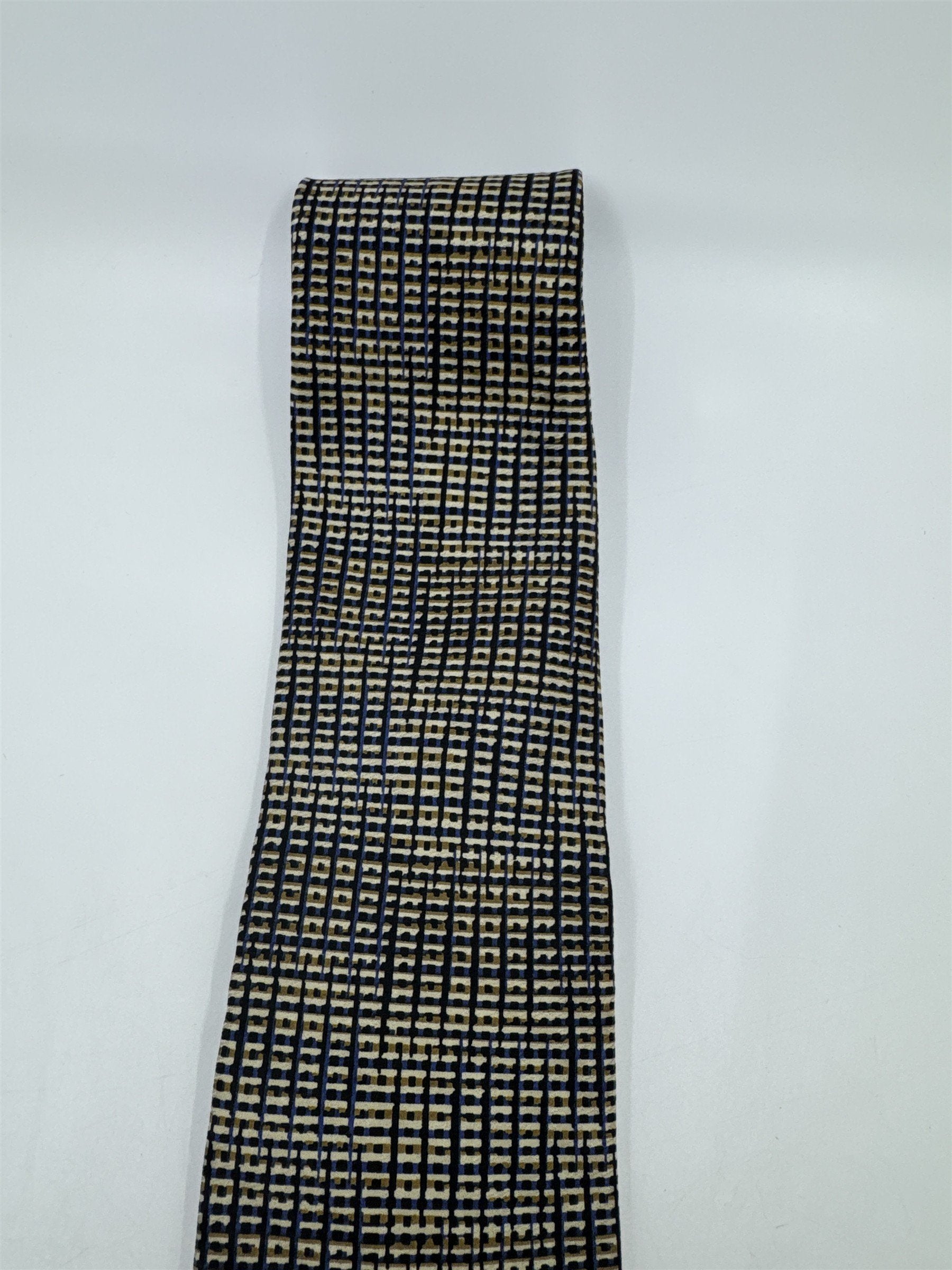 Jhane Barnes Gold, Black And Blue Men's Neck Tie