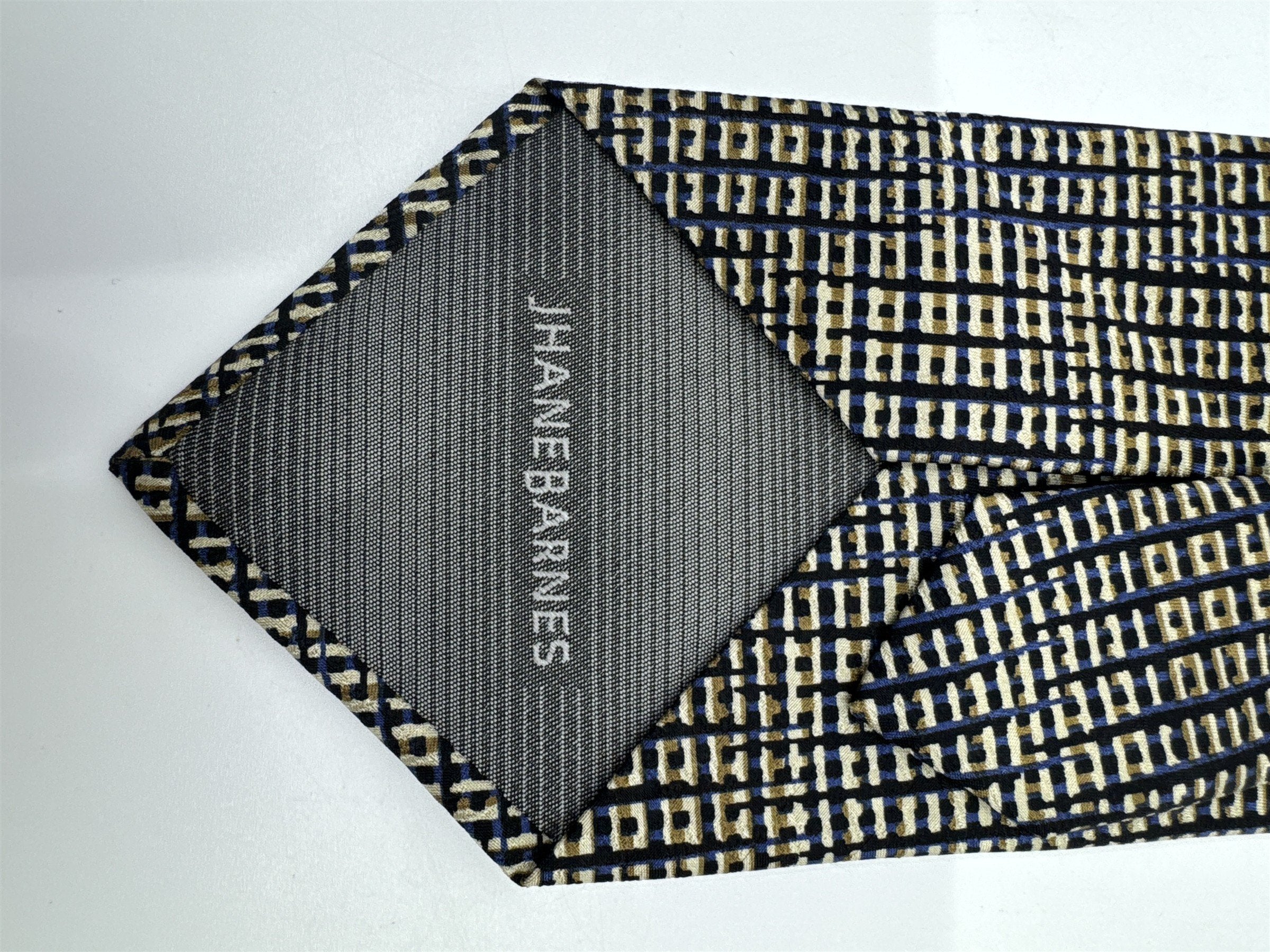 Jhane Barnes Gold, Black And Blue Men's Neck Tie